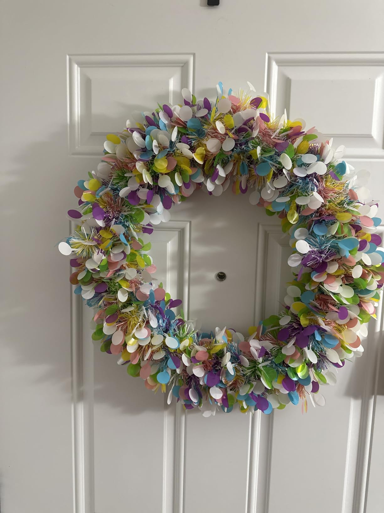 Easter Garland Decor, 50Ft Glitter Tinsel Spring Garland Decorations for Tree Mantle Bedroom Office Classroom Party Indoor Outdoor Holiday Home Pink Yellow Blue Green White customer photo 2