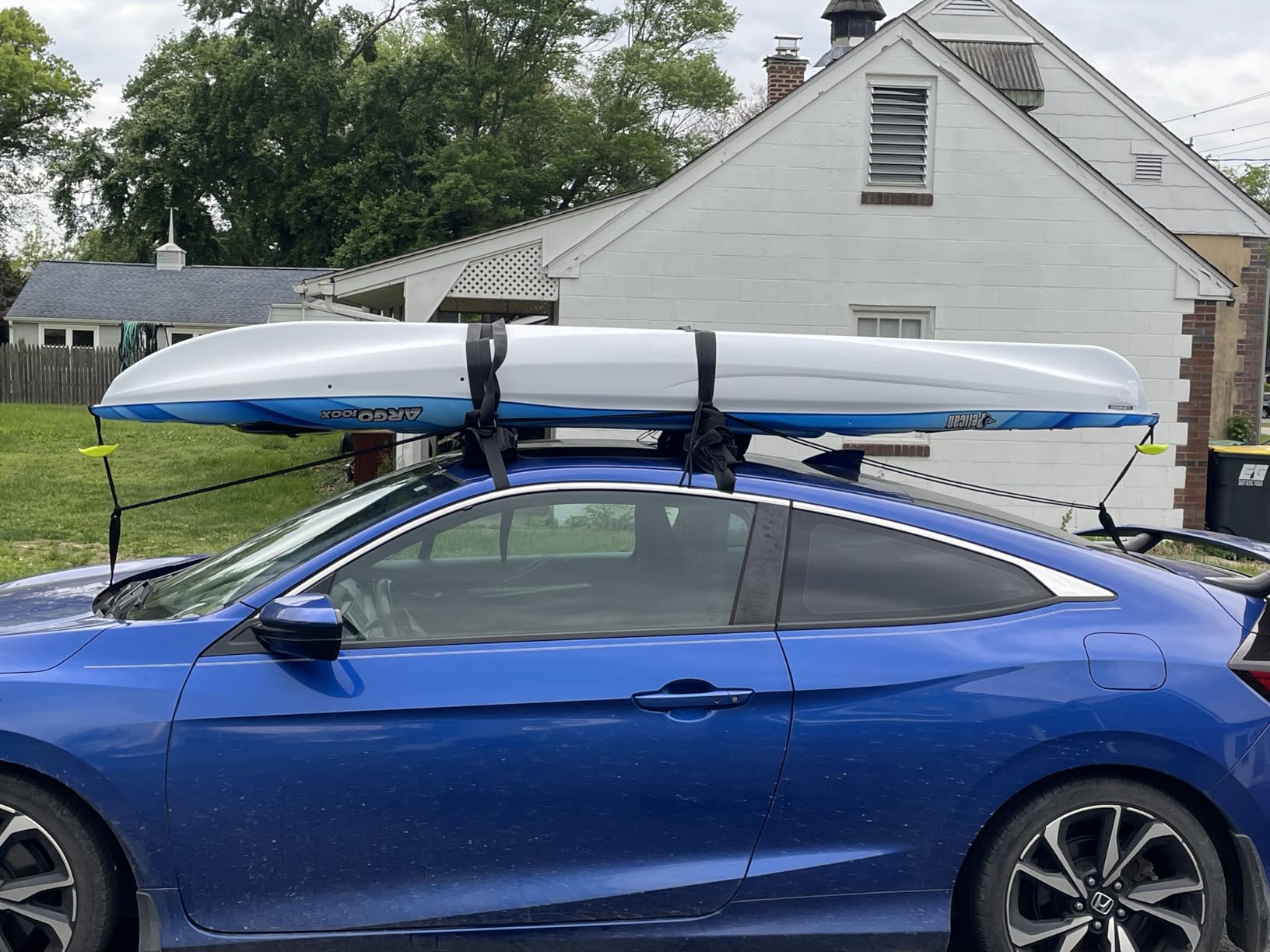 Abahub Kayak Roof Rack Soft Roof Rack Pads for Car Kayak Surfboard | Universal soft roof rack for kayak & surfboard, with 2 Tie Down Straps, 2 Tie Down Ropes, 2 Hood Loops and Storage Bag customer photo 2