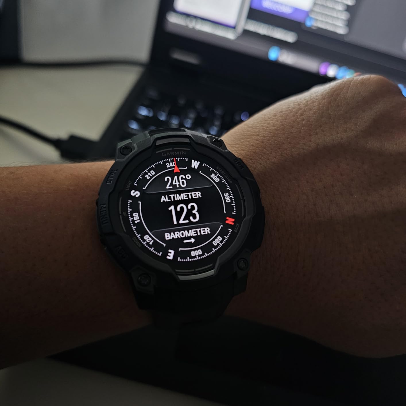 Garmin Instinct® 3 AMOLED, Rugged GPS Smartwatch, 45mm, Black | Bright AMOLED Display, Rugged Design, Metal-Reinforced Bezel, 24/7 Health Monitoring, Built-In Flashlight customer photo 1