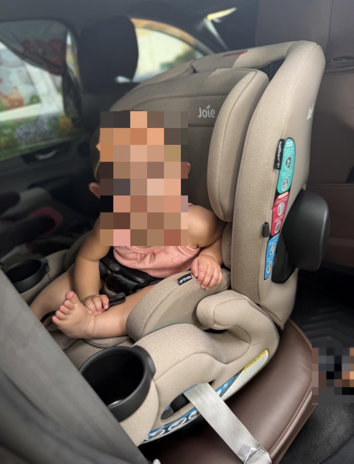 Joie Baby, Saffron™ SI 4‑in‑1 Convertible Car Seat, Rear‑Facing, Forward‑Facing, High‑Back & Booster, LockTight™ Install, Side Impact Protection, No‑Rethread Harness (Dove) customer photo 2