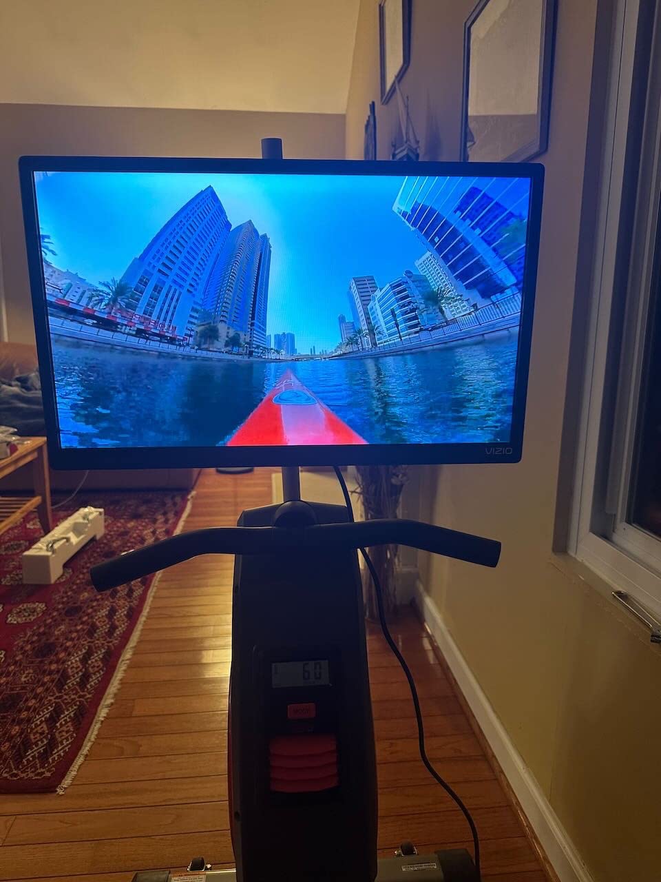Sunny Health & Fitness Air Rowing Machine, Space-Saving Rower with Long Rail and Upright Storage for Home Gym, Full-Body Cardio Workout customer photo 1