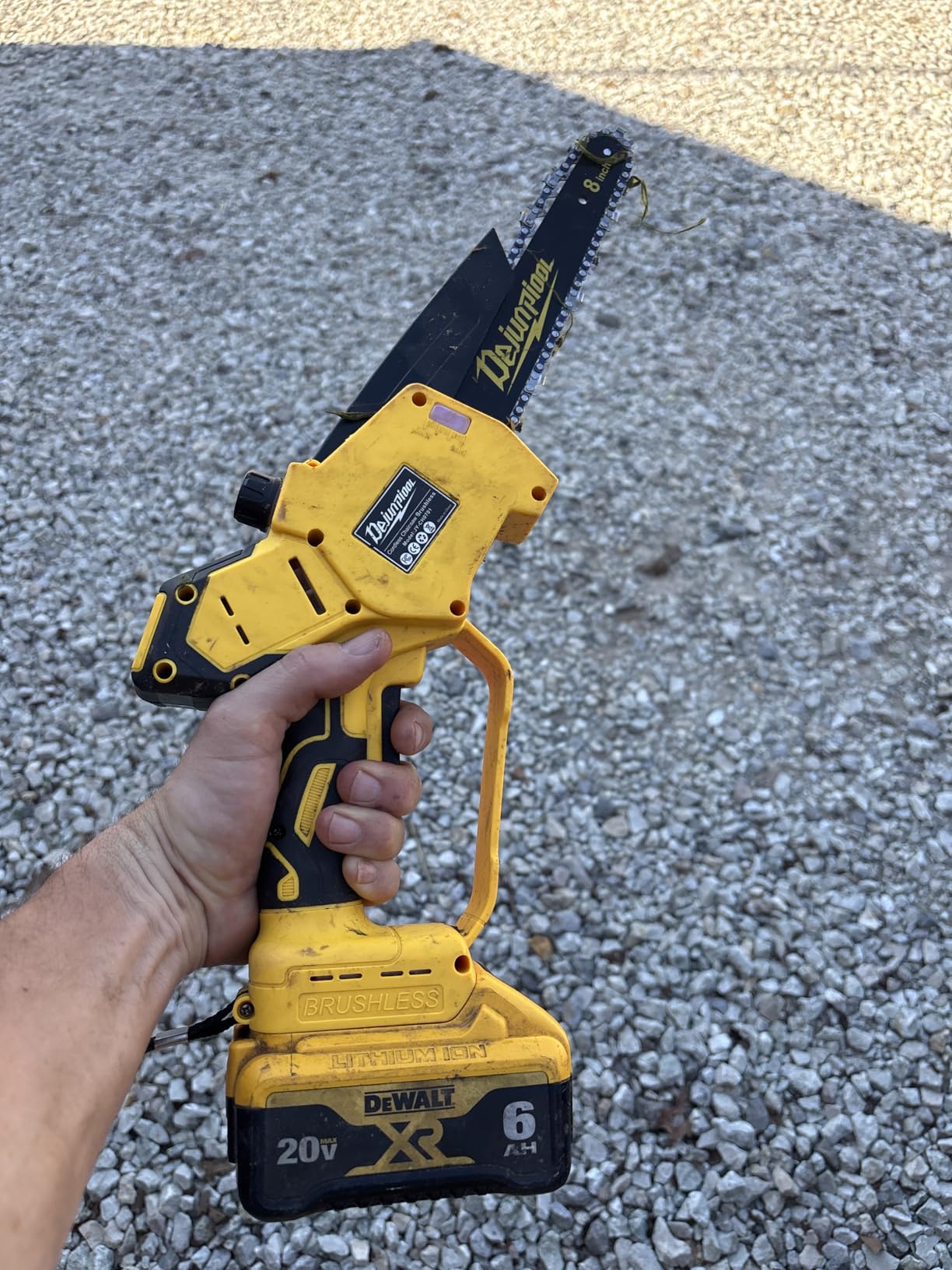 Cordless Mini Chainsaw Compatible with Dewalt 20V MAX Battery, 6 Inch & 8 Inch Small Electric Chainsaw Brushless, Auto Oiler, Handheld Pruning Tree Saw Gift for Men Dad Husband Fathers (Tool Only) customer photo 1