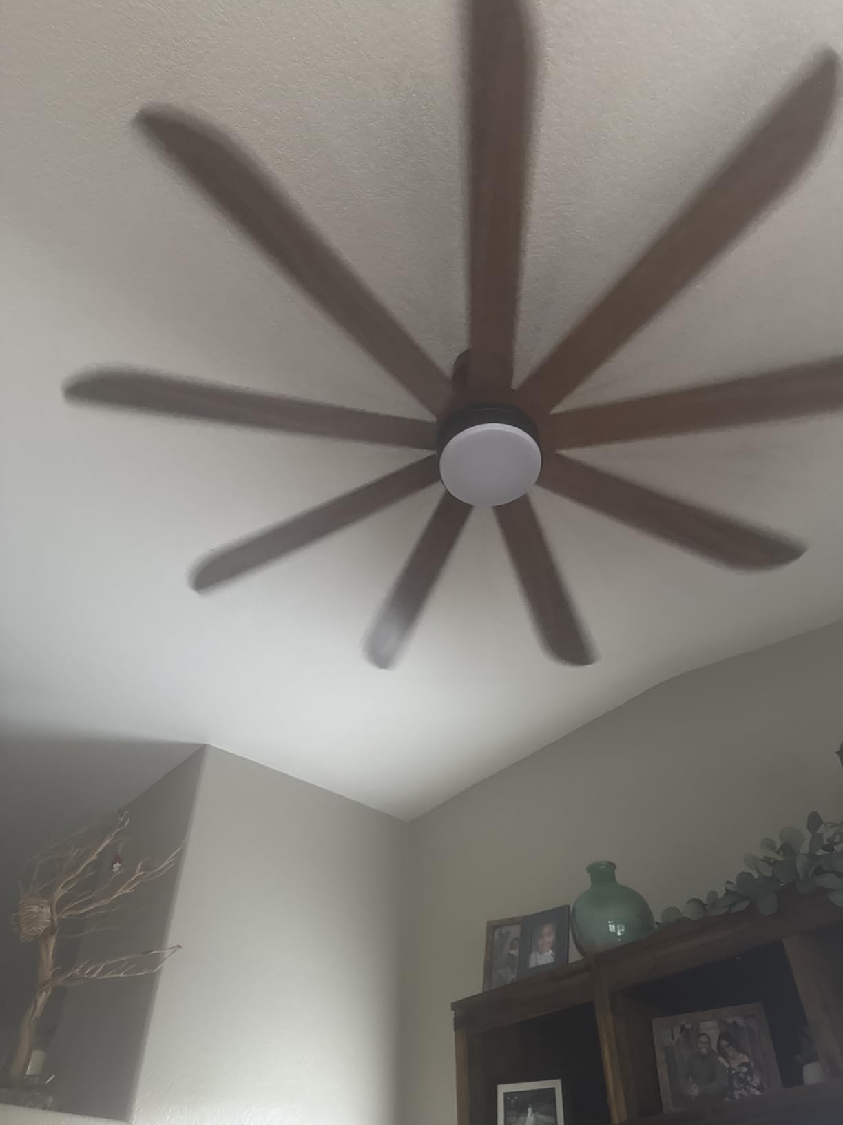 96 Inch Industrial Ceiling Fan with Light, Aluminum Blades, Black | 7,400 CFM, 69 RPM, Alexa & Smart App control, 6 speeds, 3 color temperatures, wide high-ceiling spaces, DC motor customer photo 2