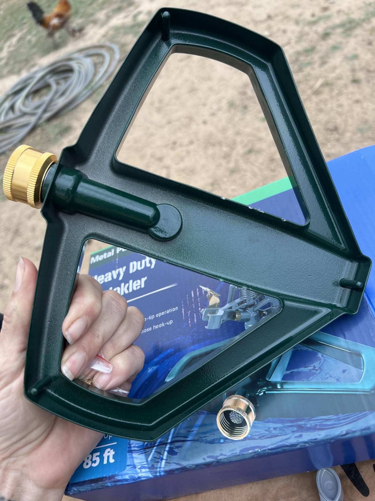 WEMADE Heavy Duty Metal Pulsating Sprinklers for Yard - 360 Degree Roating Automatic Water Sprinkler for Lawn with Metal Base, Impact Sprinklers for Large Area Covers Up to 85' Diameter customer photo 1