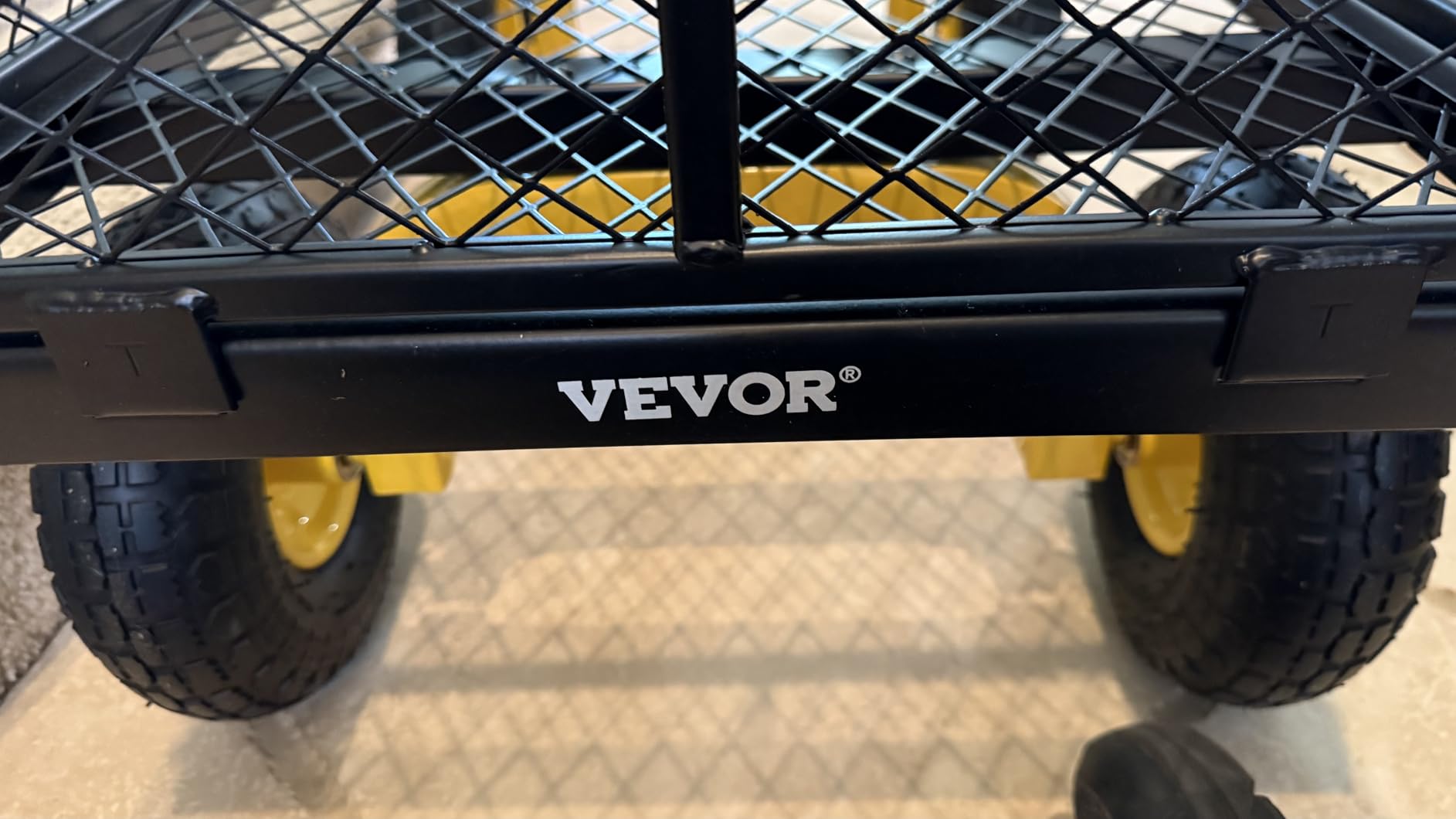 VEVOR Steel Garden Cart 500 lbs Heavy Duty Garden Wagon Cart on Wheels, Pullable Metal Yard Utility Wagon with 10