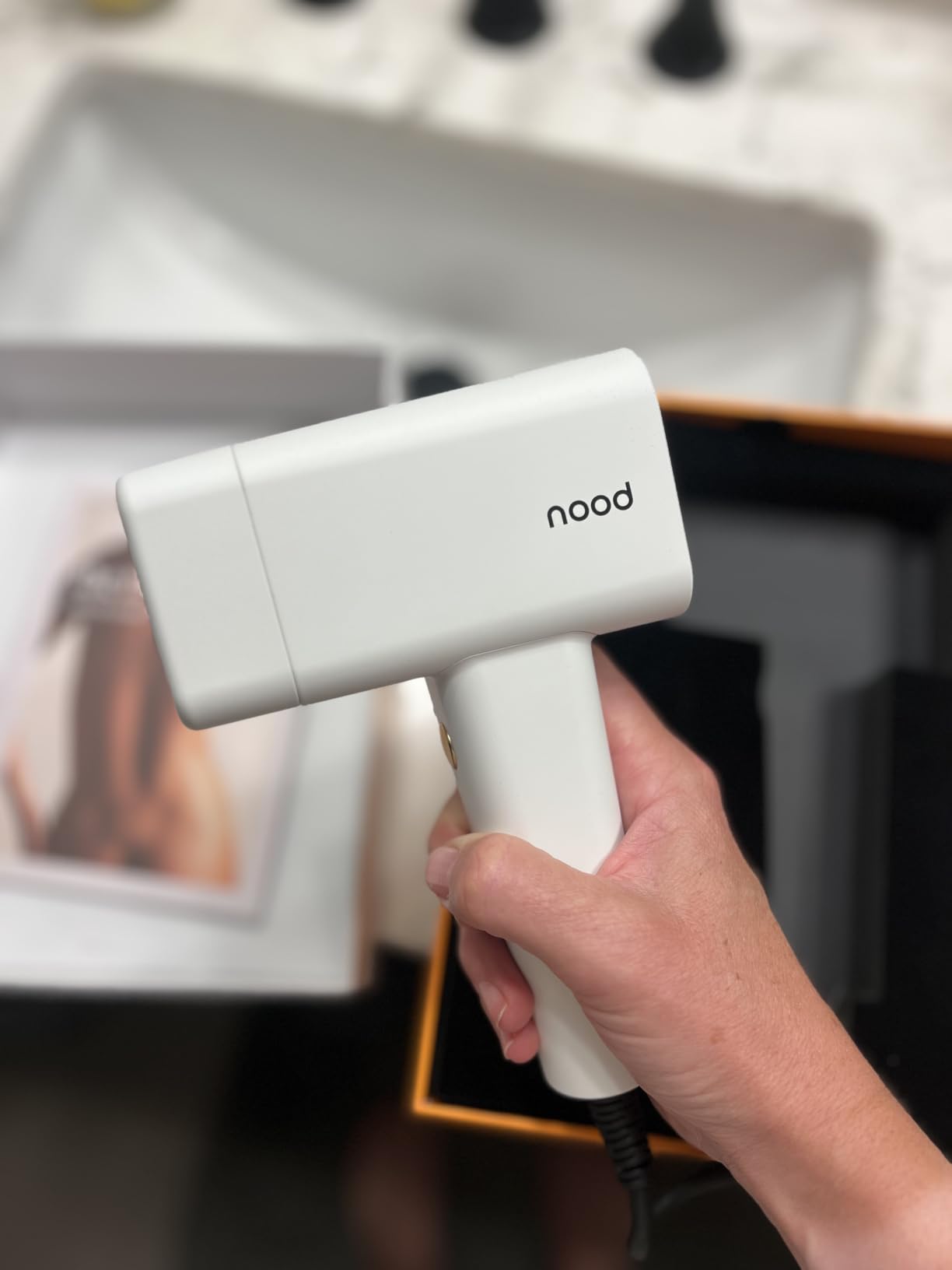 Nood Flasher Pro | IPL Laser Hair Removal Device, Forbes Best Product 2026 | Clinical-Grade Permanent Results At Home, CryoSoothe Tech with 5 Power Settings, Pain-Free 10 Min Sessions, Works Everywhere customer photo 2