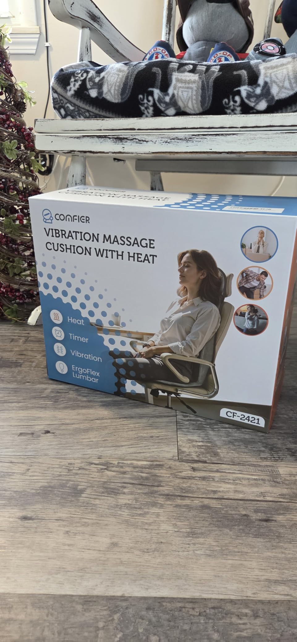 COMFIER Back Massager with Heat, Massage Seat Cushion for Chair with 10 Vibration Motors, Adjustable Lumbar Support,Chair Massager for Office,Recliner,Gifts for Men,Women customer photo 2
