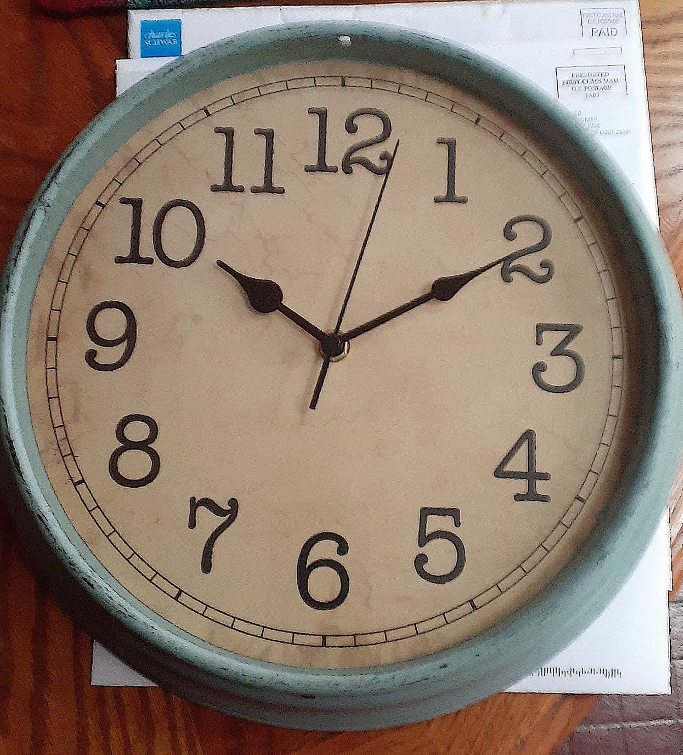Wall Clock 9 Inch Vintage Decorative Battery Operated Silent Bronze | Round clock; clear glass easy read; silent non-ticking; for living room, kitchen, bedroom customer photo 1