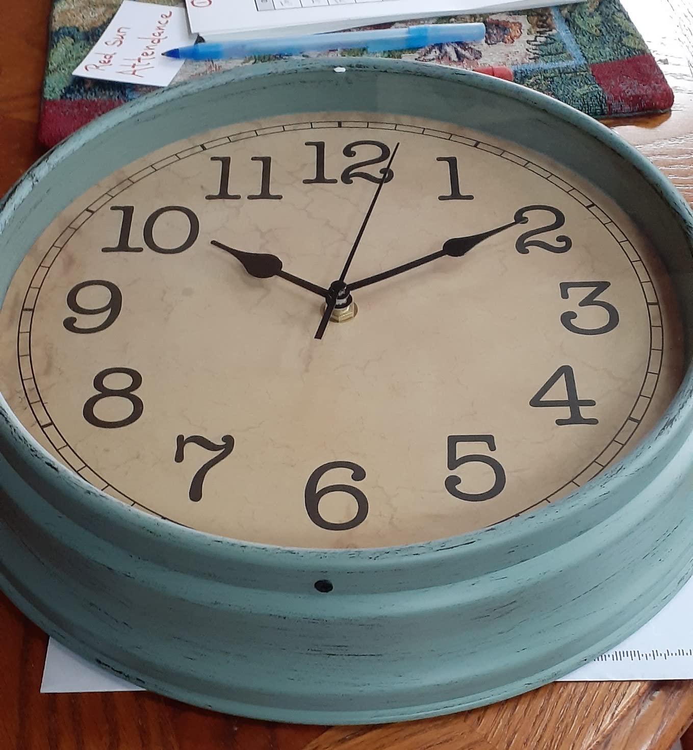 Wall Clock 9 Inch Vintage Decorative Battery Operated Silent Bronze | Round clock; clear glass easy read; silent non-ticking; for living room, kitchen, bedroom customer photo 2