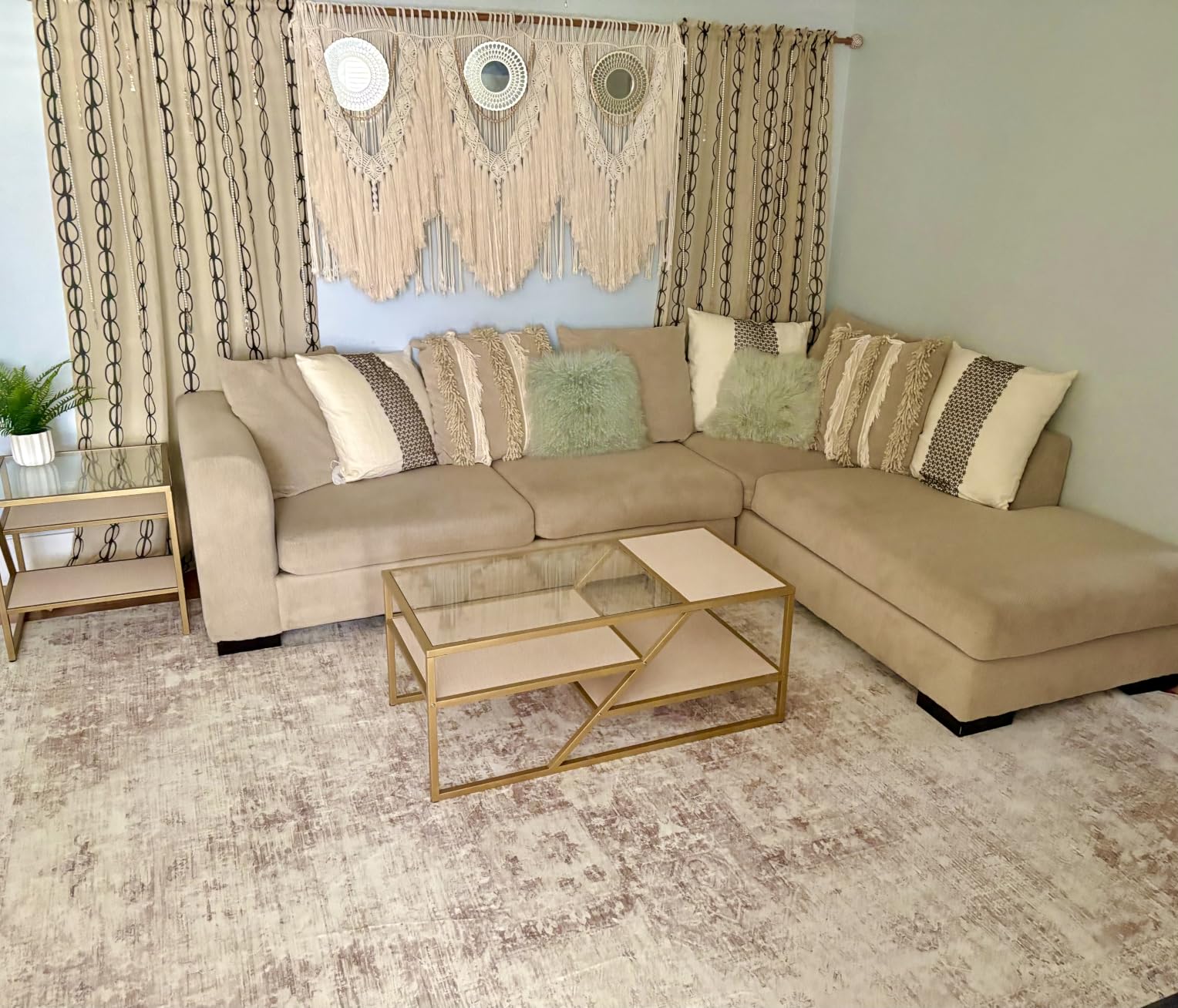 Area Rug 9x12 Washable Rug, Vintage Boho Medallion Rugs Non-Slip Soft Low Pile Large Distressed Rug Indoor Retro Carpet for Living Room Bedroom Dining Room Home Office (Beige, 9'x12') customer photo 1