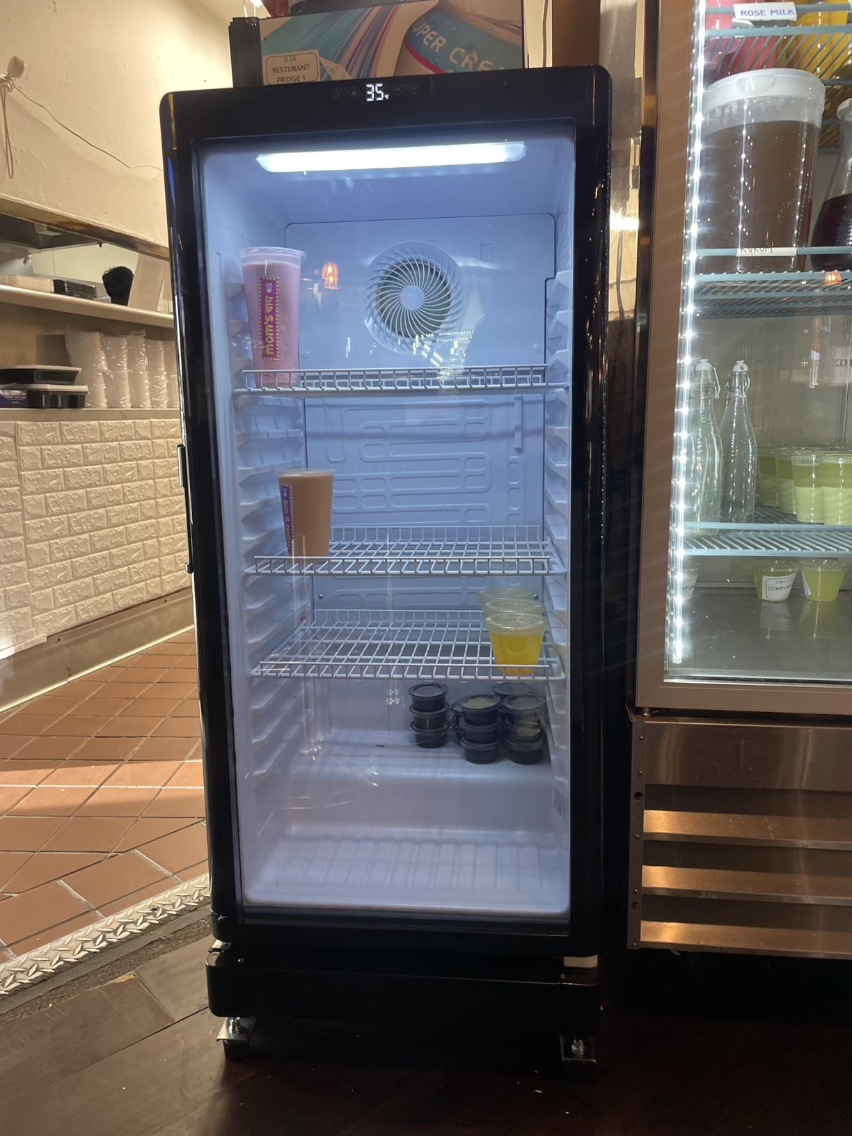 6 Cu.Ft Commercial Beverage Fridge with Glass Door | Double-Tempered Glass, Locking Key & LED, Indoor/Outdoor Use, Bar/Office/Restaurant, Adjustable Shelves, Energy Efficient customer photo 1