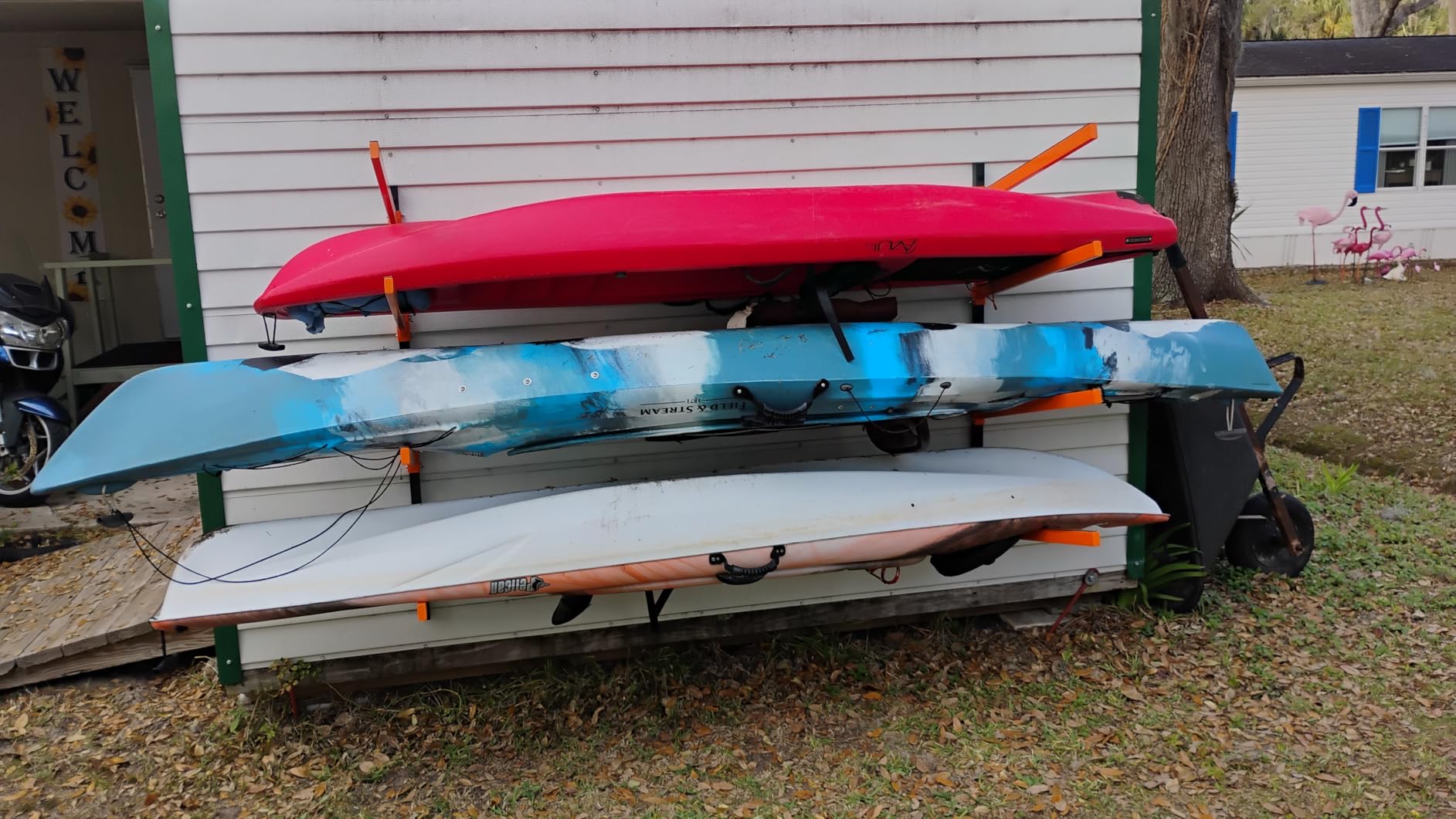 Kayak Storage Rack, Wall Mount Kayak Racks for Indoor Outdoor Storage, Heavy Duty Adjustable Kayak Rack for Garage, Spacesaver customer photo 2