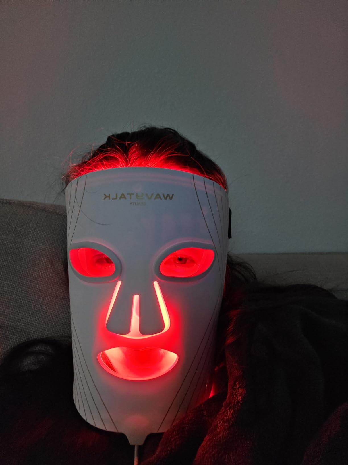 wavytalk Red Light Therapy Mask for Face, Glow Time LED Face Mask 850nm NIR | for Anti-Fine Line, Acne, Skin Rejuvenation with 456 LED Chips, 3 Modes, Gift for Women Wife Mom customer photo 2