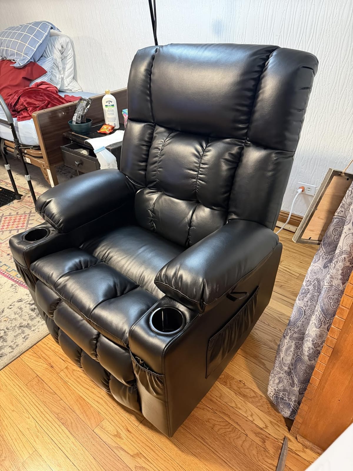 MCombo Large Dual Motor Power Lift Recliner Chair for Elderly 7896 | Zero Gravity Lift Chair with Heat and Massage, Infinite Position, USB Ports, Lay Flat, Breathable Faux Leather (Dark Brown) customer photo 2