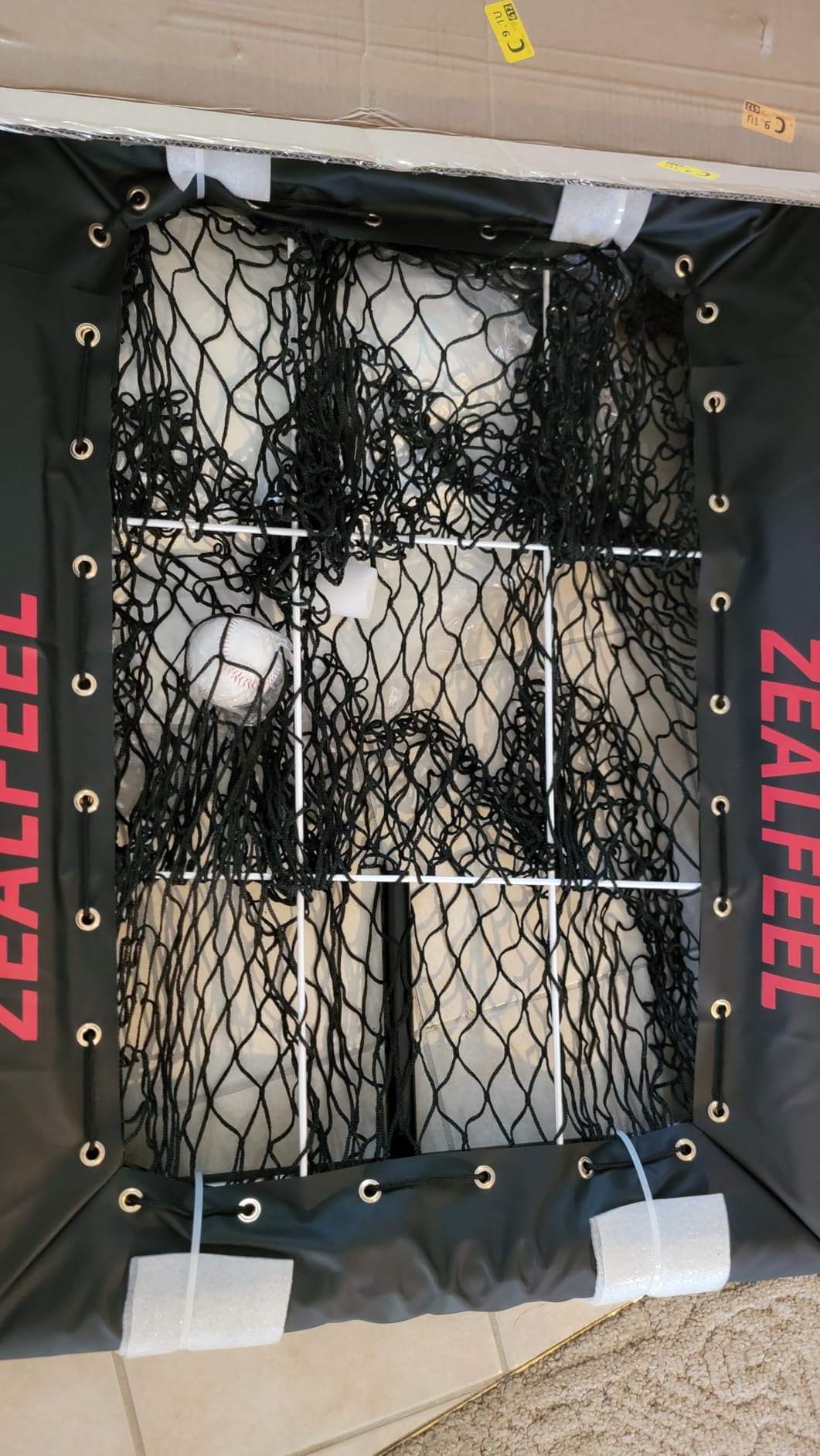 ZEALFEEL Baseball Pitching Net Pro, 9-Hole Target, 5 Adjustable Heights | 9-hole pitching target with adjustable height and strike zone for baseball and softball accuracy training, teens and adults customer photo 1