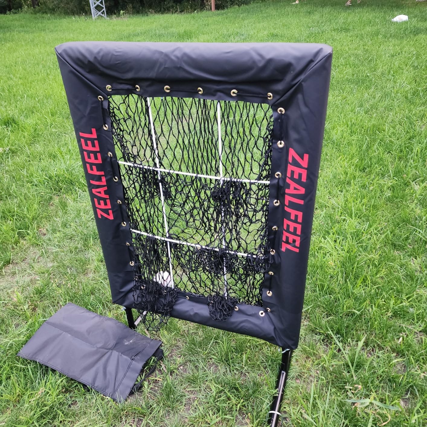ZEALFEEL Baseball Pitching Net Pro, 9-Hole Target, 5 Adjustable Heights | 9-hole pitching target with adjustable height and strike zone for baseball and softball accuracy training, teens and adults customer photo 2