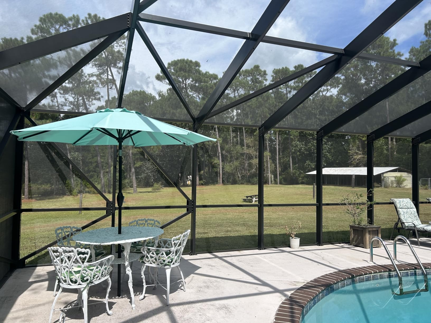 Midtown Umbrellas - 10-Year-No-Fade 9 Ft Patio Umbrella with Terylast Fabric, Auto-Tilt Aluminum Frame and 8 Reinforced Ribs for Deck, Pool, Garden & Beach - Chestnut Beige Canopy, Black Pole customer photo 1