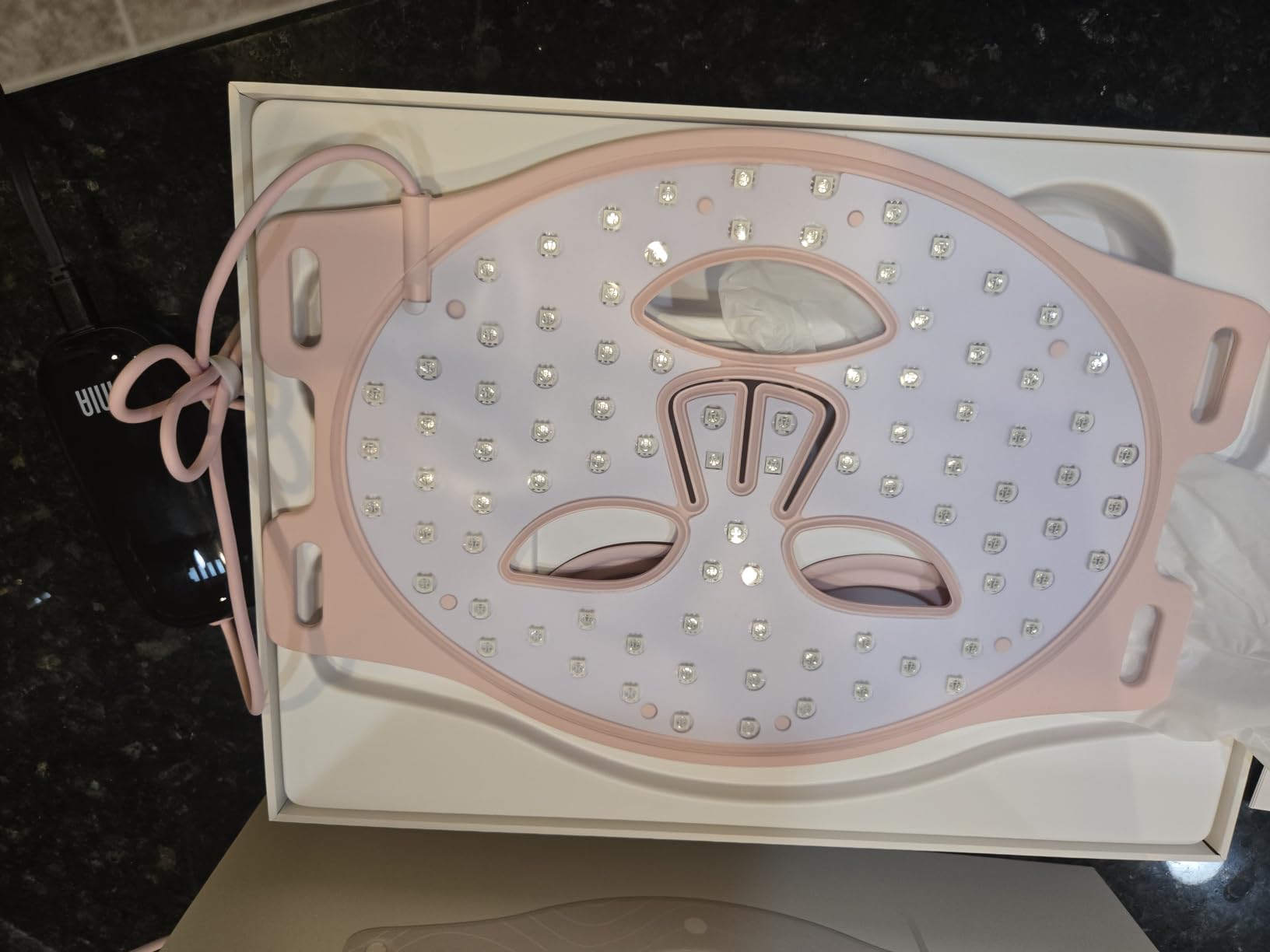 INIA Red Light Therapy Mask for Face, 850nm NIR, Red/Blue LED Light 4 Modes | 220 LEDs, 105mW/cm² output, 2600mAh rechargeable battery, 10-30min timer, auto shut-off - visible results in just 4 weeks customer photo 1