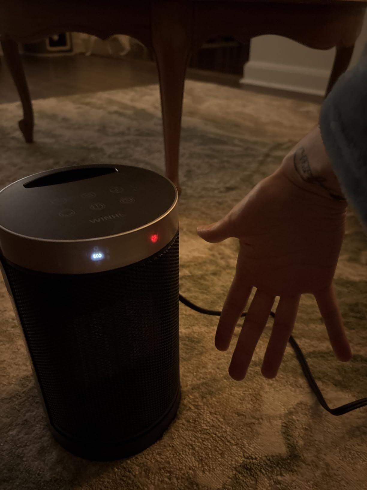 Space Heater, WINHL Portable Electric Heaters for Indoor Use,70°Oscillation | Thermostat, Remote Control, 12H Timer, 5 Modes, Small Quiet 1500W PTC Ceramic Fast Safety Heat for Office, Bedroom, Home customer photo 2
