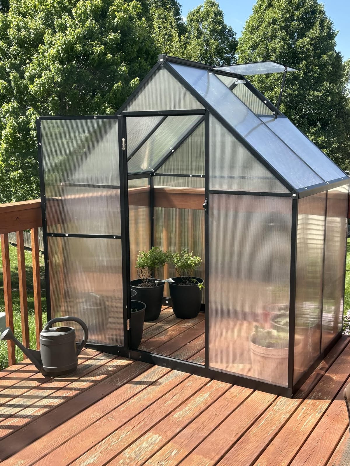 6X7.5FT Enhanced Aluminum Small Greenhouse for Outdoors with Thermometers | Easy Assembly, UV-Resistant Panels, Built-in Reinforcement, Lockable Hinged Door, Roof Vent, For Vegetable, Flower and Herb customer photo 1