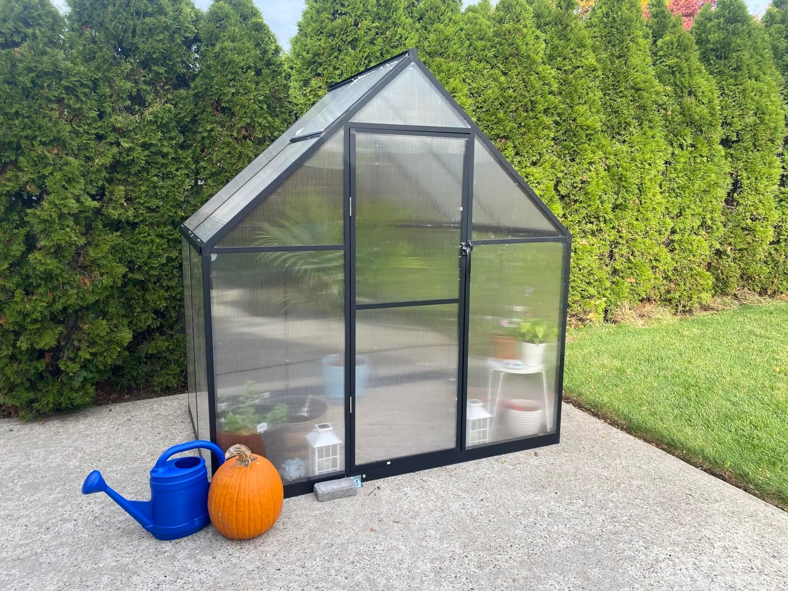 6X7.5FT Enhanced Aluminum Small Greenhouse for Outdoors with Thermometers | Easy Assembly, UV-Resistant Panels, Built-in Reinforcement, Lockable Hinged Door, Roof Vent, For Vegetable, Flower and Herb customer photo 2