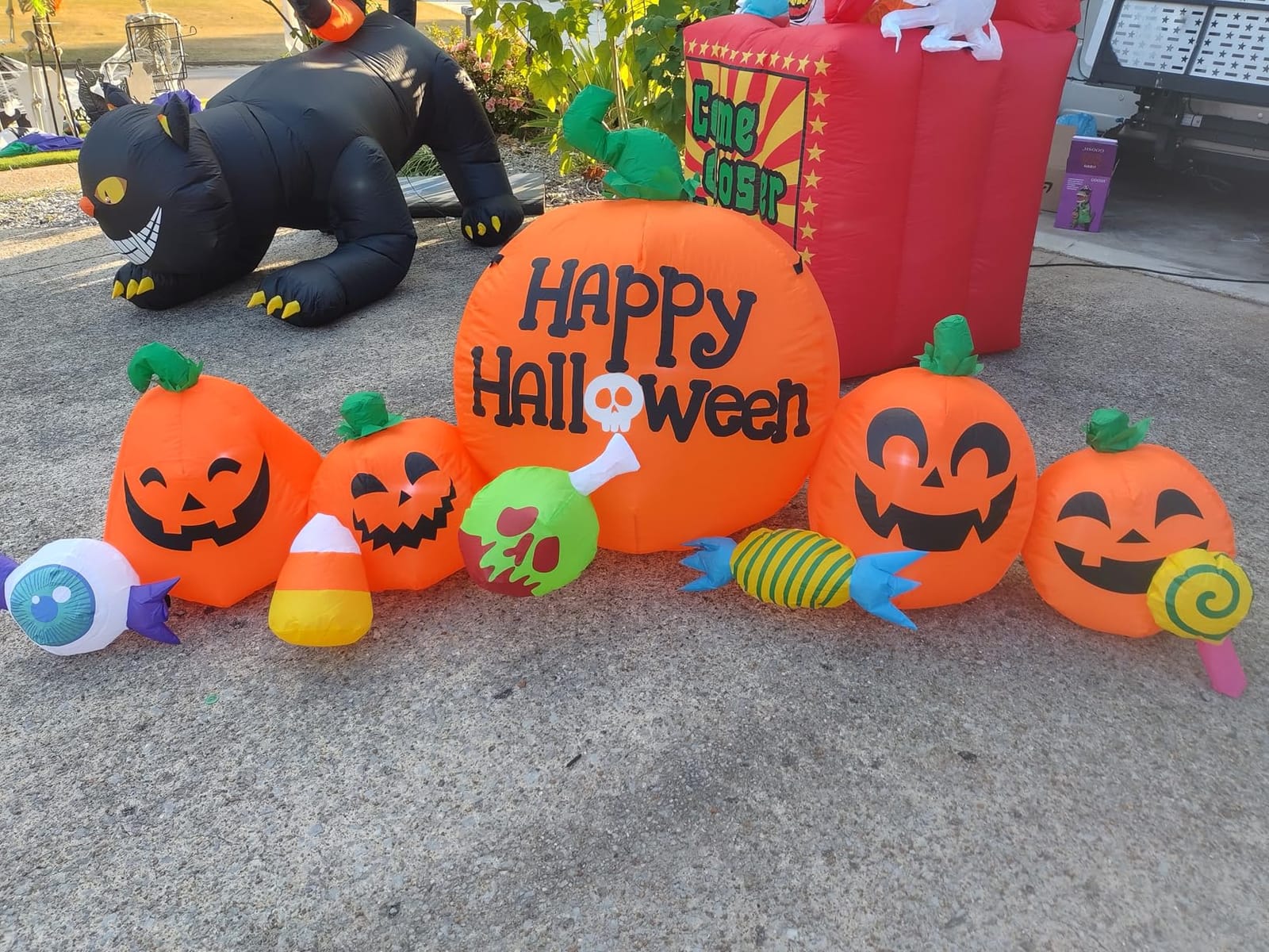 8FT Halloween Inflatable Decorations Outdoor, Halloween Decoration Outdoor Inflatable Pumpkin Combo with LED Blow Up Inflatables for Holiday Garden Yard Lawn Décor customer photo 1