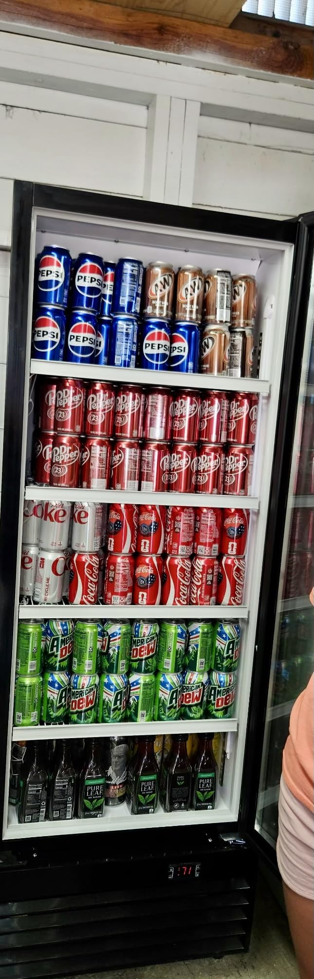 Commercial Beverage Refrigerator, 24.5 Inch 15 Cu. Ft. Drink Fridge, Display Refrigerator with Glass Door, Commercial Display Fridge with 4 Adjustable Shelves, for Shops, Restaurants, Bars customer photo 1