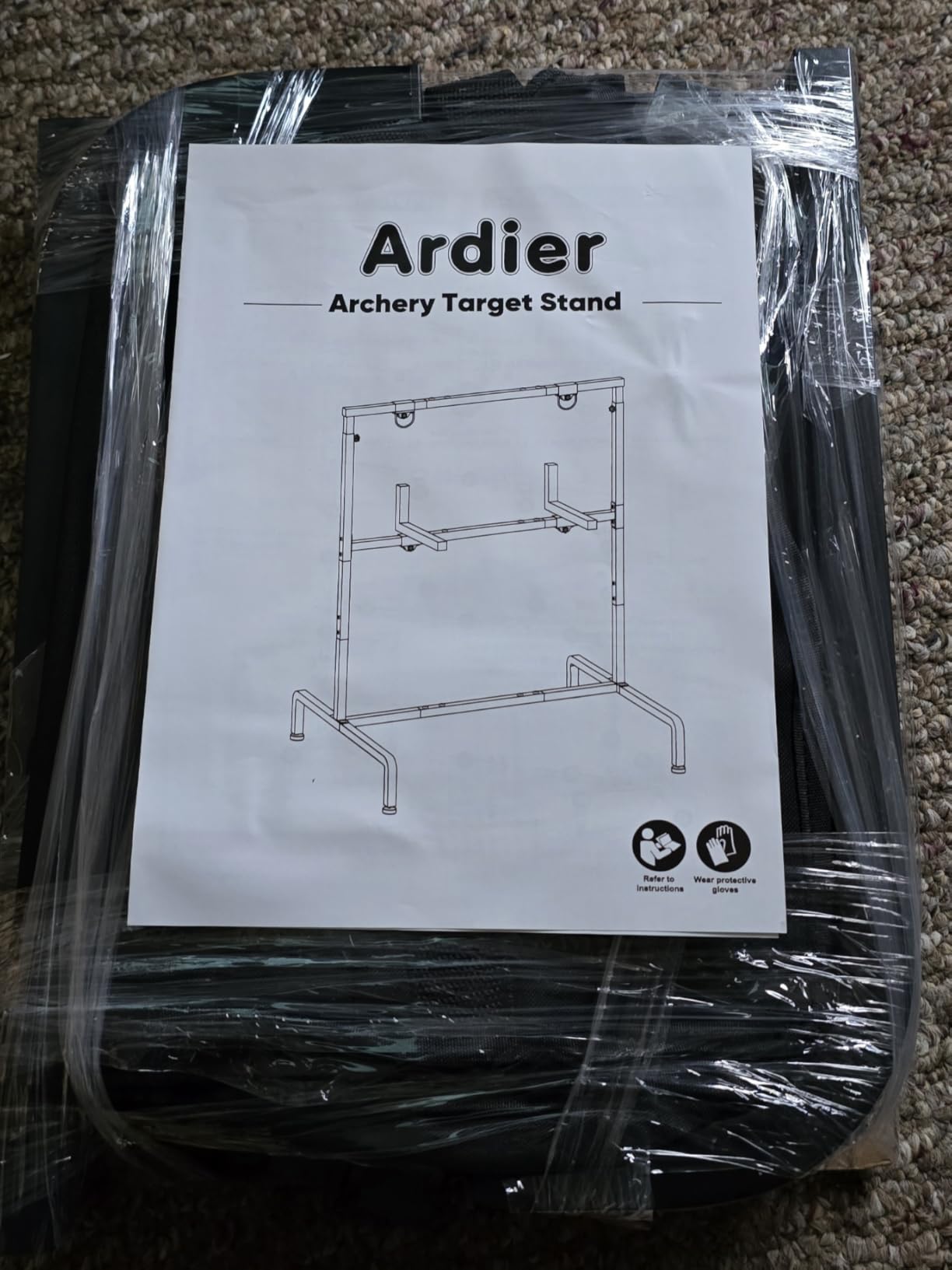 Adjustable Archery Target Stand, Portable Shooting Target Holder for Foam, 3D, Straw Archery Targets, Hunting Bow and Arrow, Raised Leg Design for Indoor/Outdoor Shooting Range Practice customer photo 2