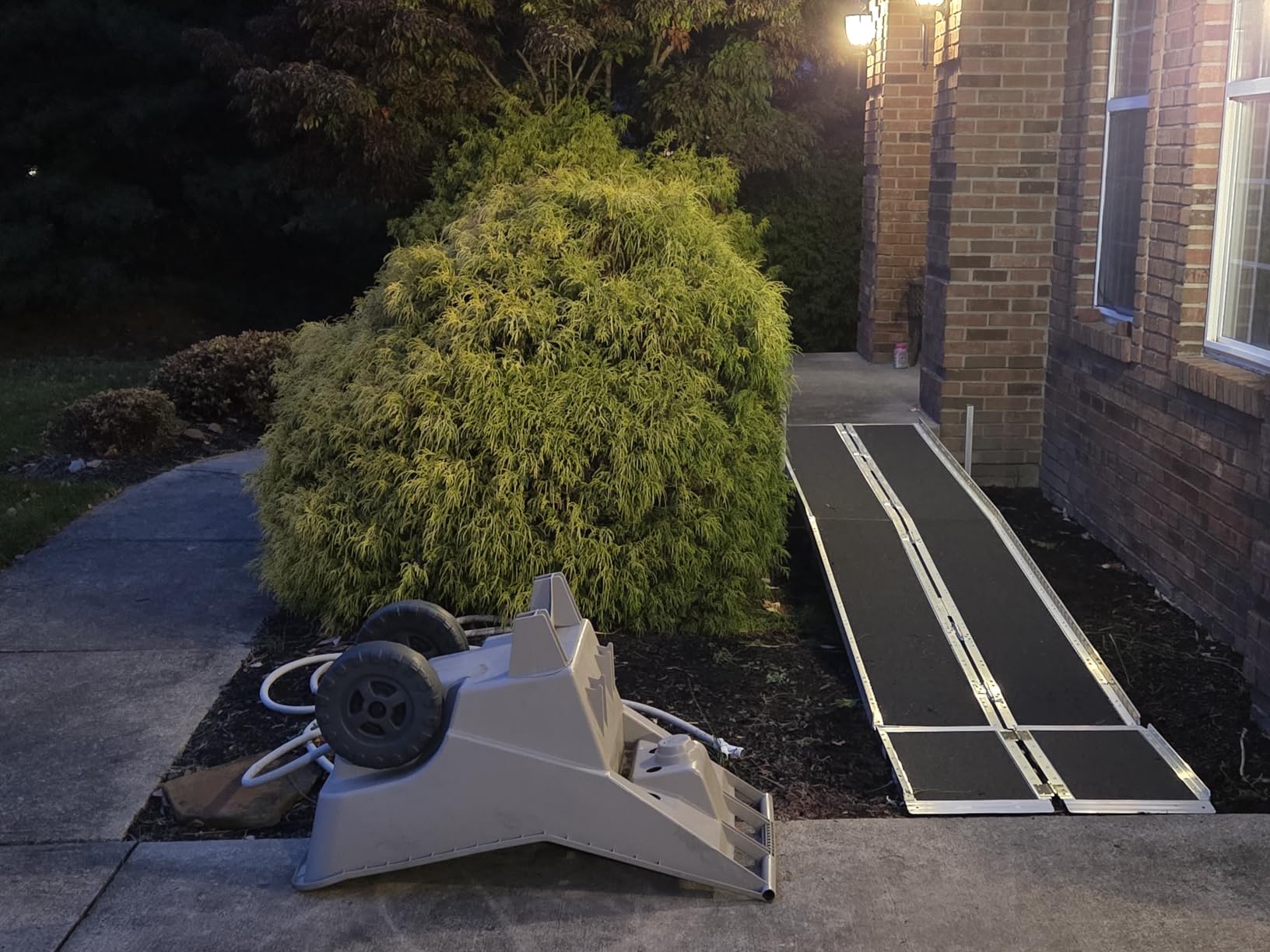 MAASTERS Wheelchair Ramp 12 Feet - Loading Capacity 600 lbs - ADA Compliant | portable, foldable, 2 extra support legs customer photo 1