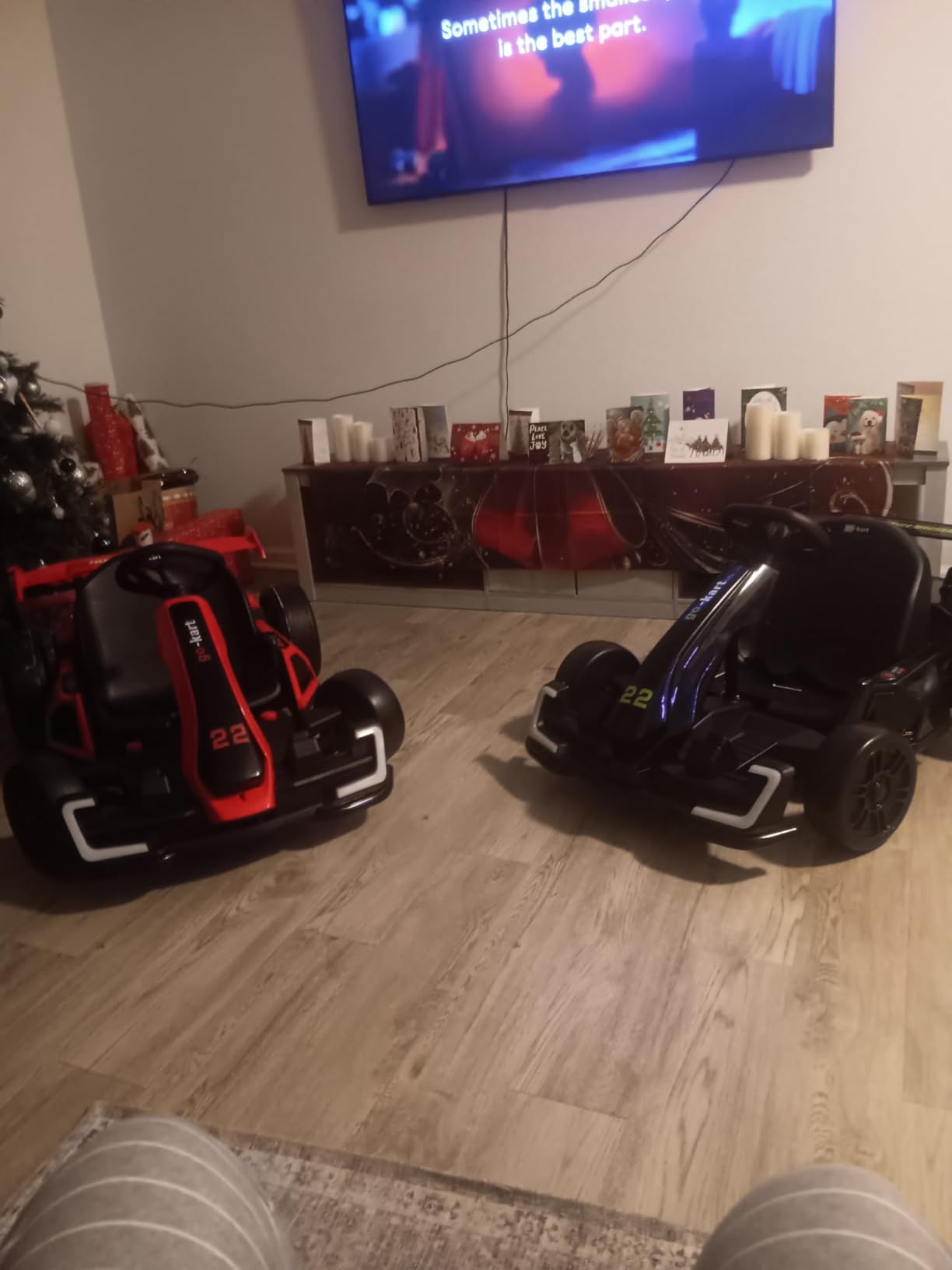 Hikole 24V Electric Go Kart for Kids Ages 6-14, Blue | 300W Power Wheels, Extendable Seat, Sport/Drift Modes, 4 Speeds, 8.5 MPH, EVA Tires, LED Lights, Music customer photo 2