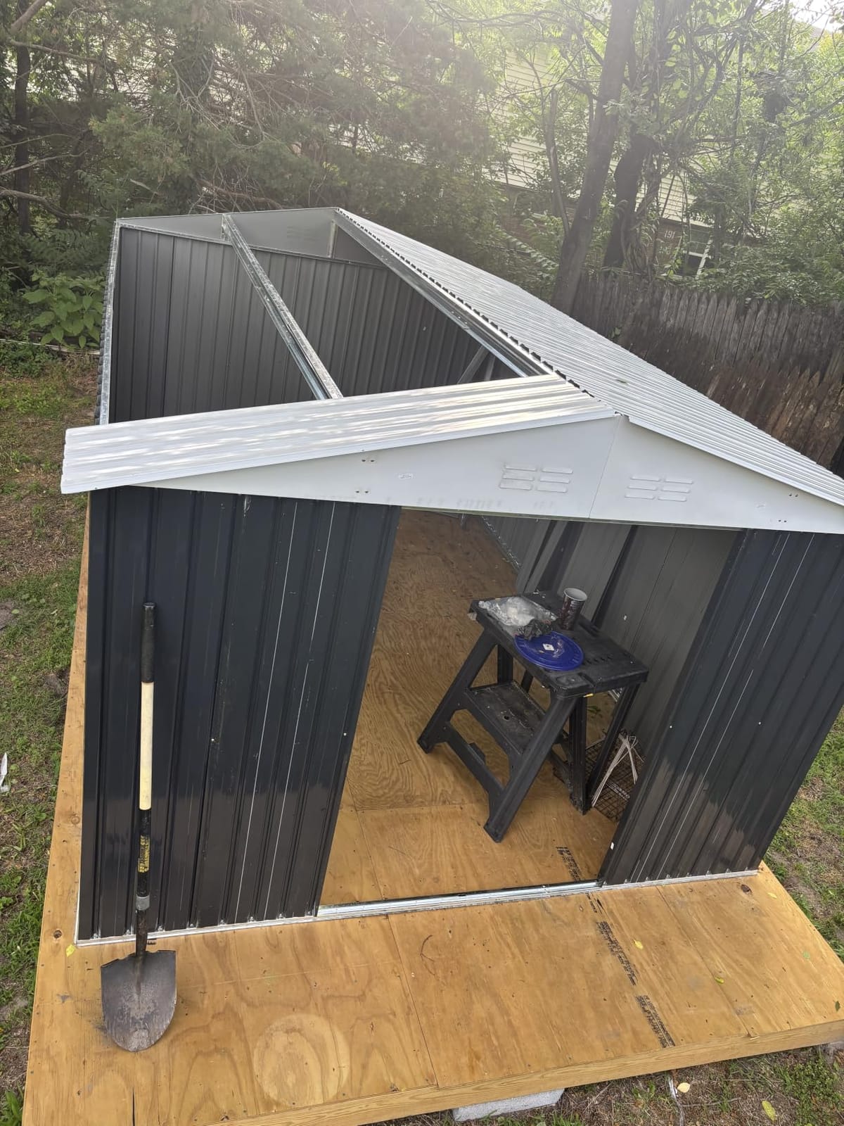 Polar Aurora 8 x 12 FT Outdoor Storage Shed | Metal Garden Shed with Updated Frame Structure, Tool Sheds for Backyard Garden Patio Lawn Black customer photo 2