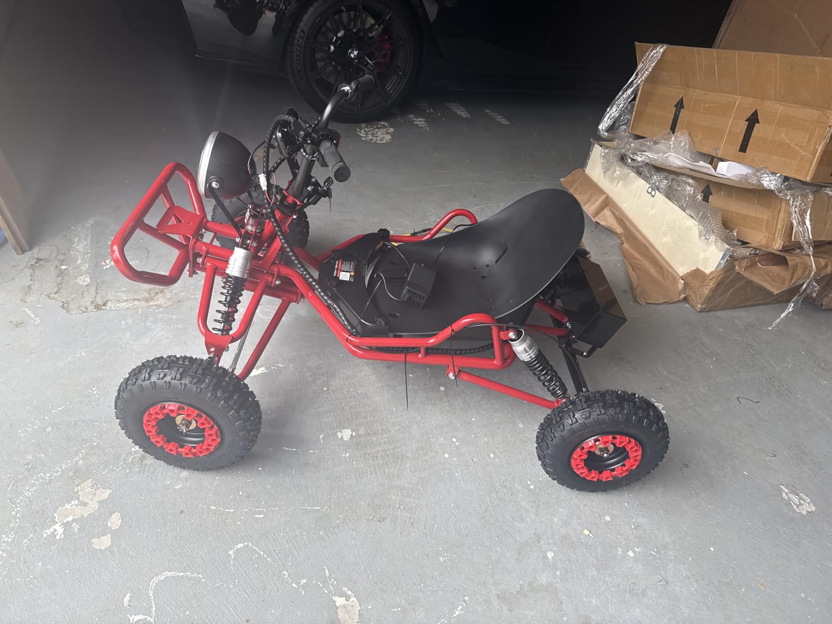 Zyliathor 48V 20Ah Electric Off-Road Go Kart for Adults & Kids (Red) | 30-Mile Range, Peak 2500W, 3 Speed 12-31 MPH, 4-Wheel Suspension, 4.10-6 Tires, Backyard Family Fun customer photo 2