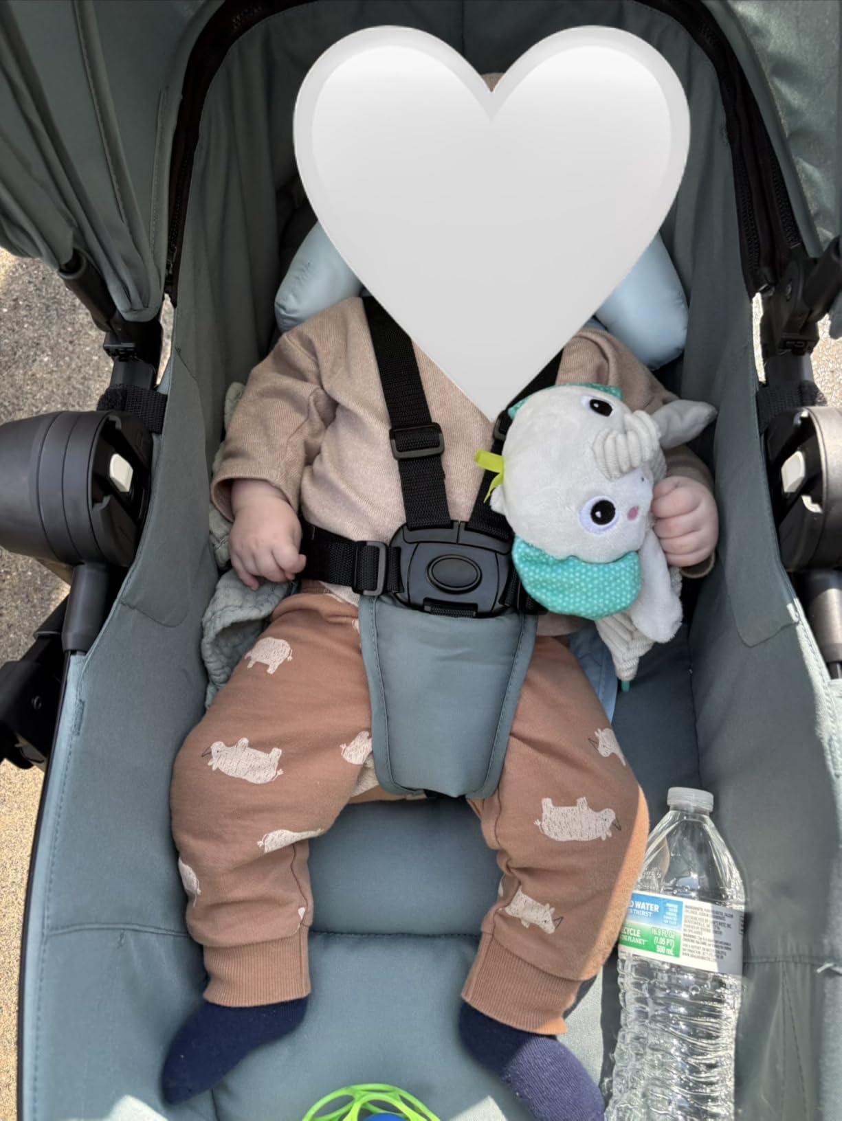 INFANS 2 in 1 Baby Stroller, High Landscape Infant Stroller & Reversible Bassinet Pram, Foldable Pushchair with Adjustable Canopy, Cup Holder, Storage Basket, Suspension Wheels (Khaki) customer photo 1