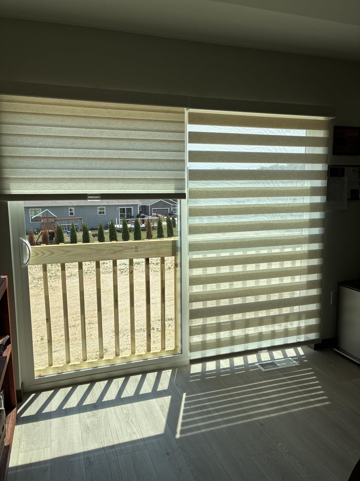 Persilux Linen Cordless Zebra Blinds for Windows (Custom Size, Light Beige) | Privacy Light Filtering Dual Layer Blinds for Day and Night, Roller Shades for Bedroom, Living Room, Office customer photo 1
