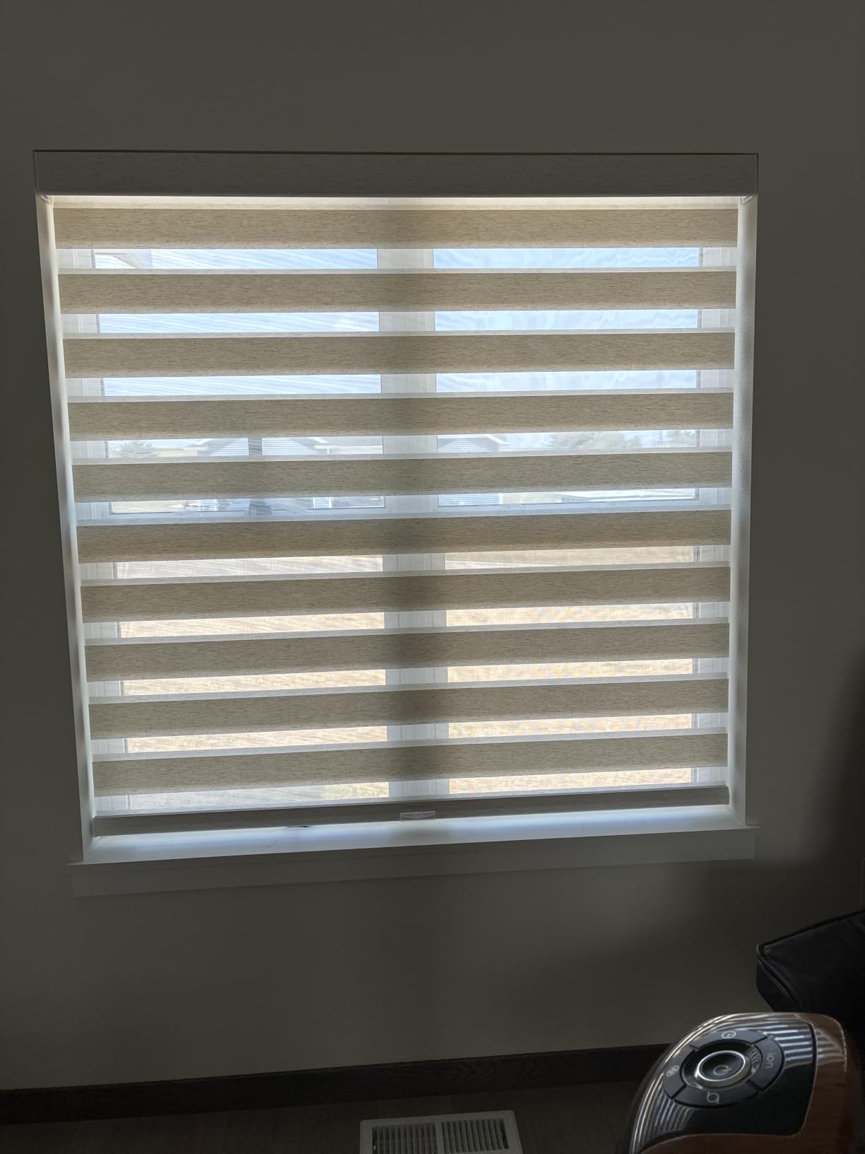 Persilux Linen Cordless Zebra Blinds for Windows (Custom Size, Light Beige) | Privacy Light Filtering Dual Layer Blinds for Day and Night, Roller Shades for Bedroom, Living Room, Office customer photo 2