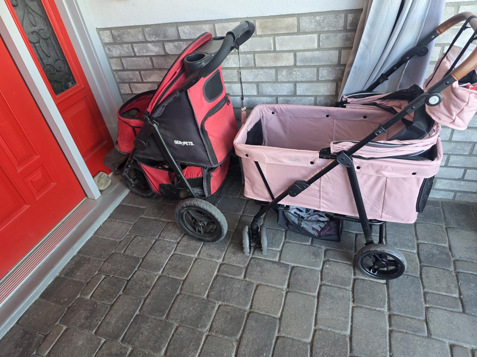 Dog Stroller for Large & Medium Dogs (20-132 lbs), for 2 Small Dogs | Pet Stroller, Extra Large Heavy Duty, Foldable & Ventilated, Pink or Navy customer photo 2