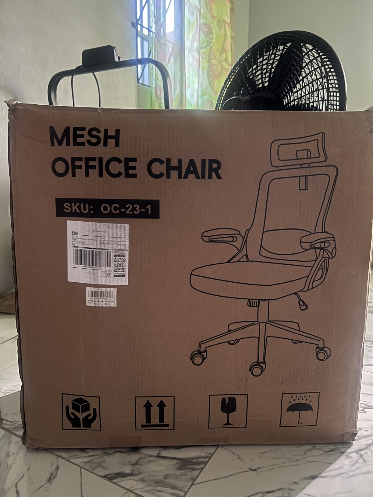 Fizzin Office Chair Mesh Computer Chairs with Adjustable Lumbar Support | Ergonomic Office Chair, Home Office Desk Chairs with Thickened Cushion and Headrest, Comfy Gaming Chair (Black) customer photo 1
