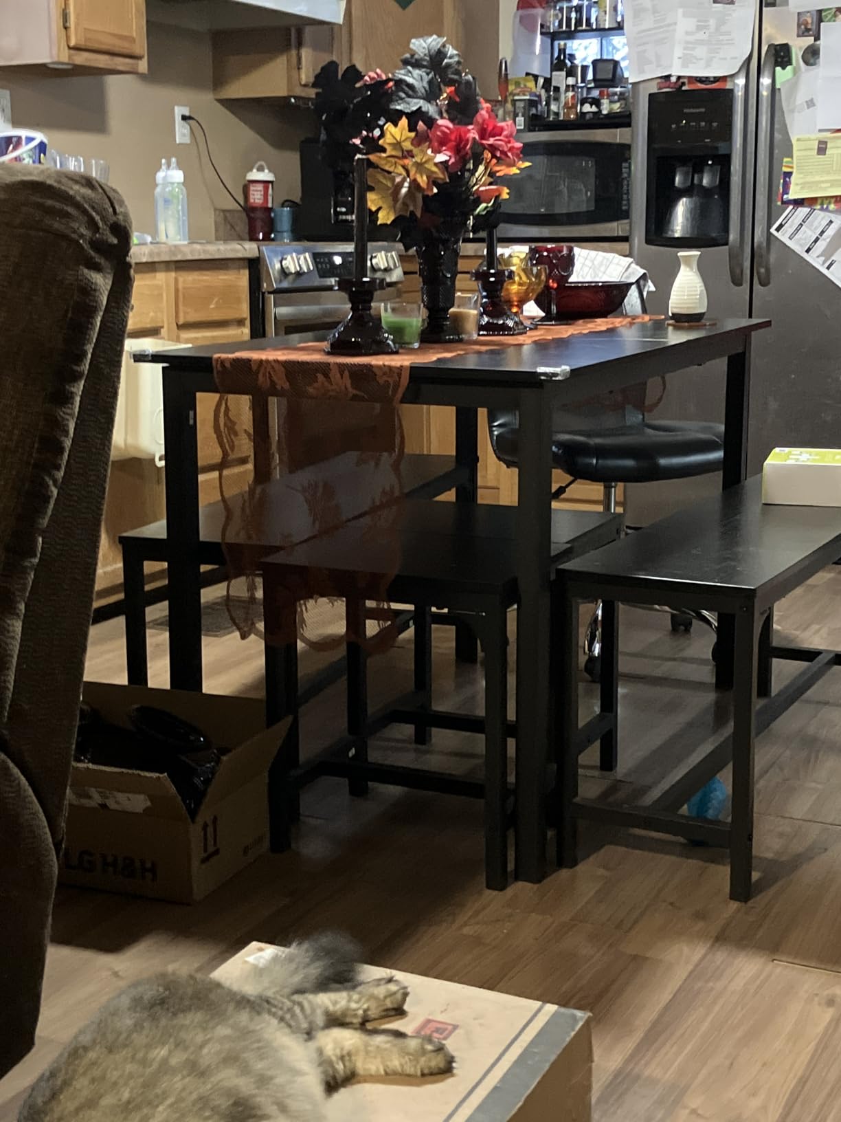 Feonase 5-Piece Dining Table Set for 4-8 People, 63