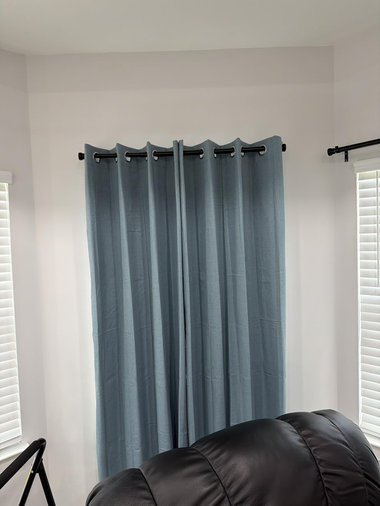 YaFex Curtain Rods 32-144 Inch, Heavy Duty 1 Inch Adjustable Curtain Rod for Windows, Black Extra Long Window Treatment Rods, Modern Design, Easy Installation customer photo 2