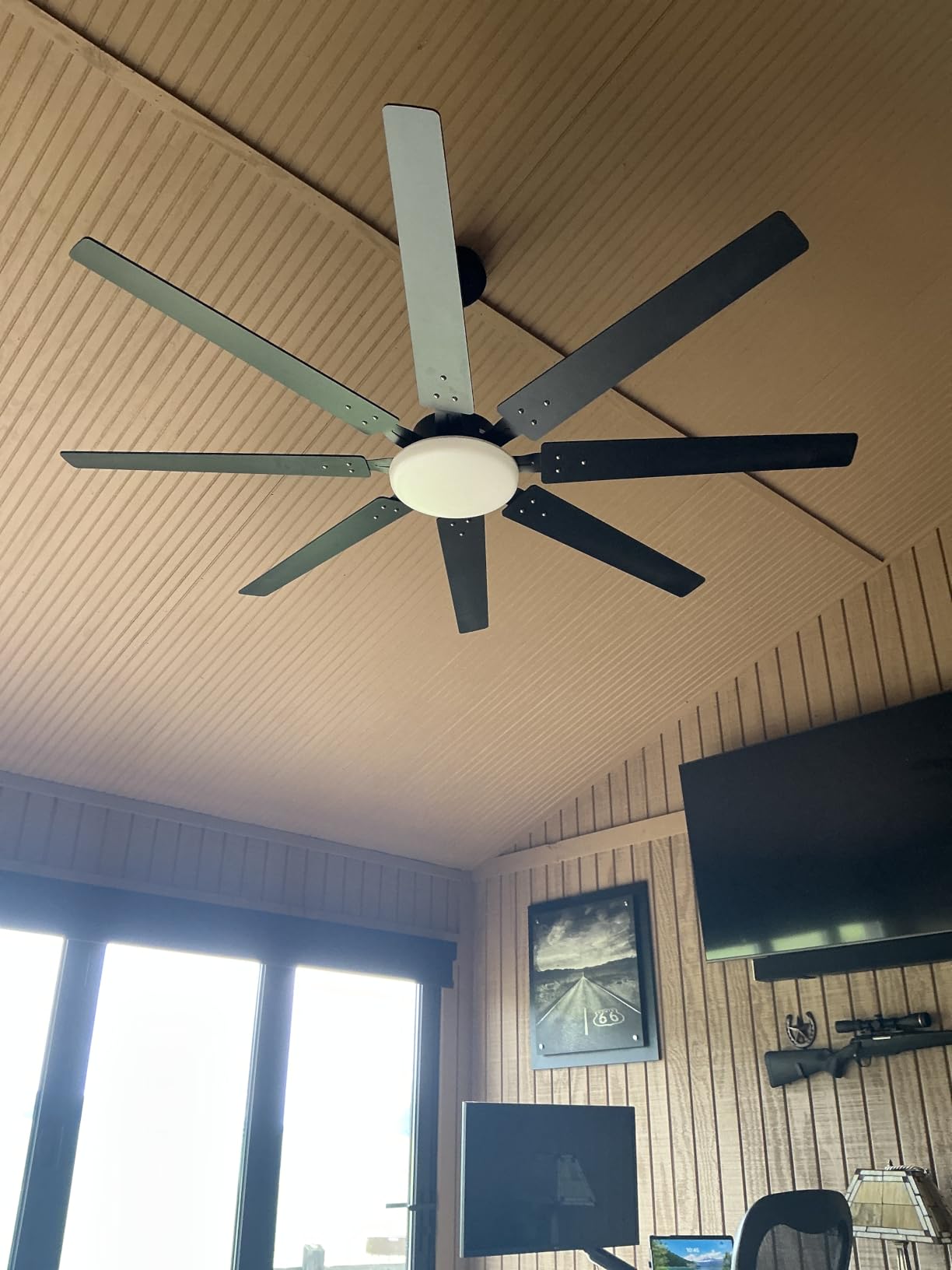 Amico 72 Inch Ceiling Fans with Lights and Remote, Black Large Ceiling Fan | Reversible DC Motor, 6 Speeds, Timer, Dimmable 3CCT LED, Quiet Indoor/Outdoor for Living Room, Patio customer photo 2