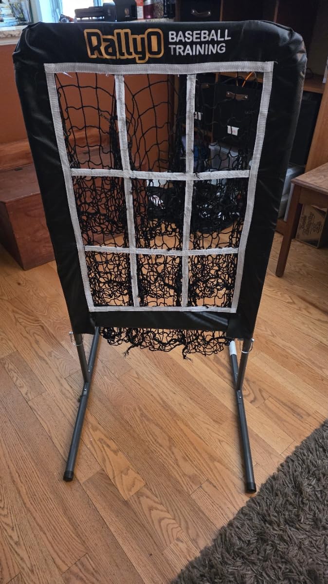 Pitching Net, 9 Hole Baseball & Softball Pitching Net with Strike Zone, Adjustable Pitching Target with 9 Pocket Design, Portable Pitching Practice Equipment customer photo 1