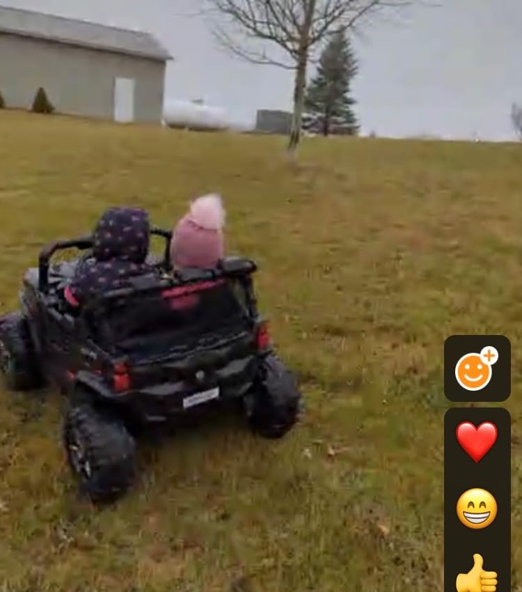 24V 2 Seater Ride on Car for Kids, MOEYURO 800W Powered UTV Toy, 5MPH Large Side by Side Electric Car w/Remote, Bluetooth, LED Light, 3 Speeds, Music, Spring Suspension, Storage, Gift for Kids, Pink customer photo 2