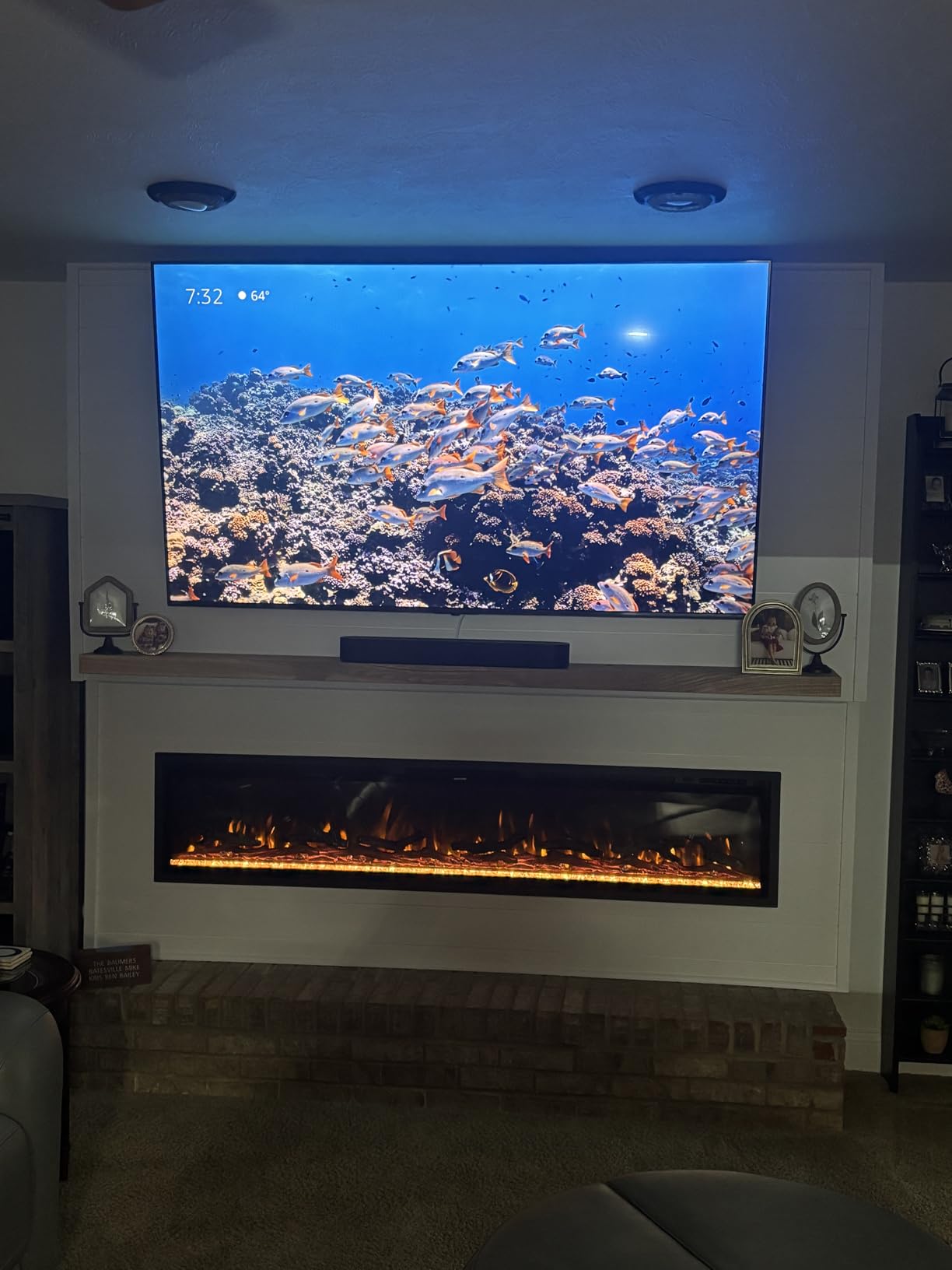 Westinghouse 50 Inch Electric Fireplace Heater, Compatible with Alexa & Google Home, Wall Mount or in-Wall Recessed Fireplace Insert, 24 Hour Timer, Color Changing Flames, 750W/1500W Indoor Heater customer photo 1