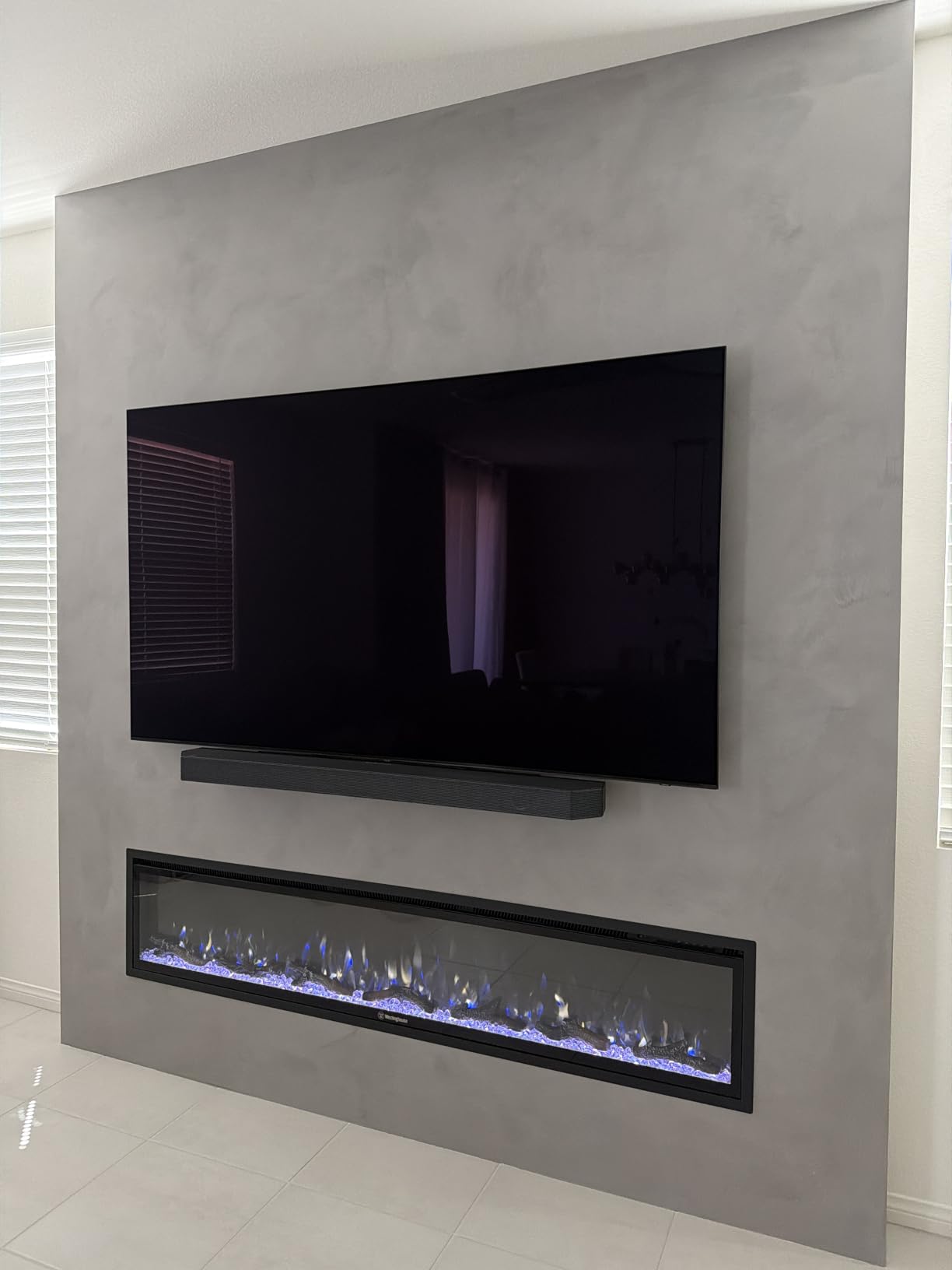 Westinghouse 50 Inch Electric Fireplace Heater, Compatible with Alexa & Google Home, Wall Mount or in-Wall Recessed Fireplace Insert, 24 Hour Timer, Color Changing Flames, 750W/1500W Indoor Heater customer photo 2