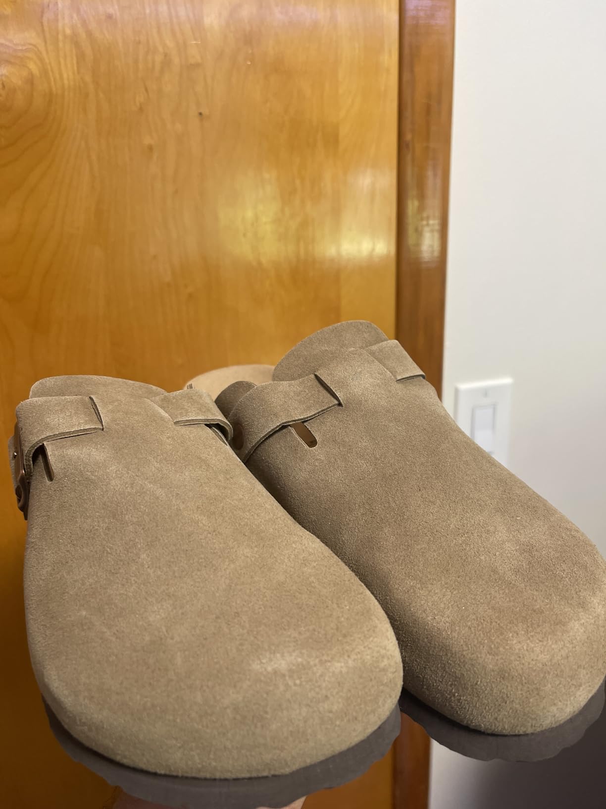 Unisex Vegan Suede Clogs Mules with Cork Footbed customer photo 1