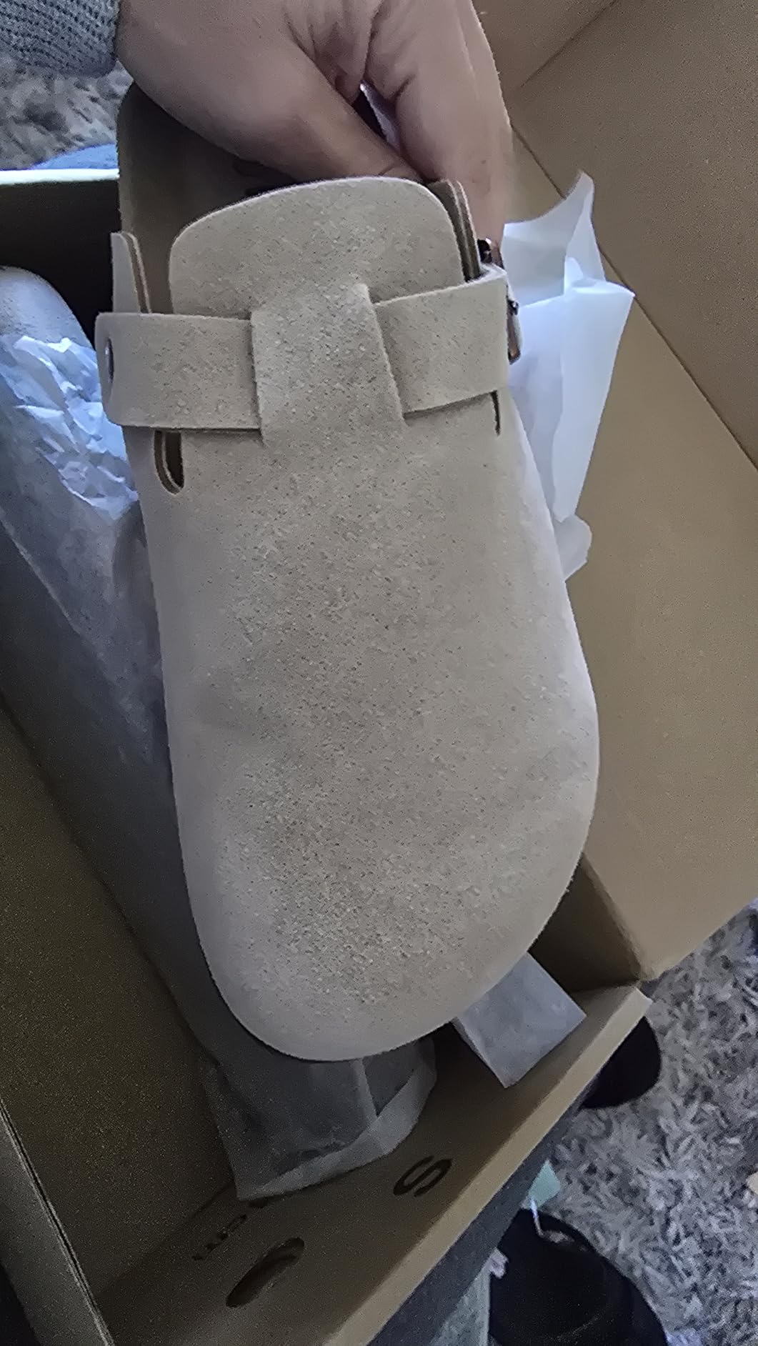 Unisex Vegan Suede Clogs Mules with Cork Footbed customer photo 2