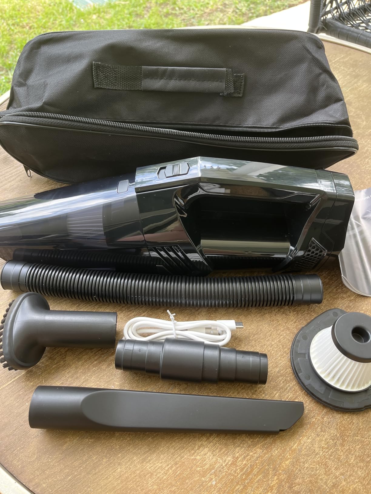 Blestan Handheld Vacuum Cordless Portable Car Vacuum with LED Light, High Power Suction, 3 in 1, Lightweight Rechargeable Hand Vacuum, Hand Held Vacuum Cleaner for Car Home Office, Pet Hair, Black customer photo 2