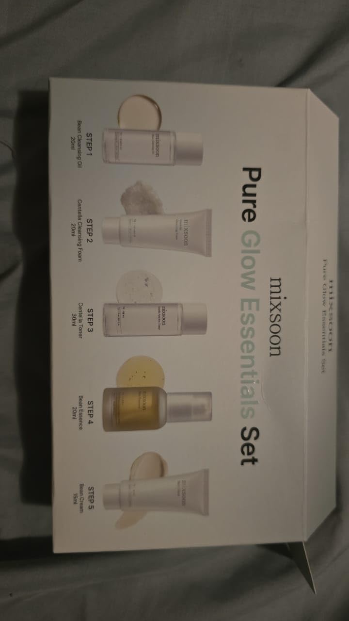 mixsoon Pure Glow Essentials Set - 5-Step Skincare Kit - Travel kit, Travel size kit, Hydrating Skincare Gift Set (15ml*1+20ml*3+30ml*1) Korean Glass Skin Care customer photo 2