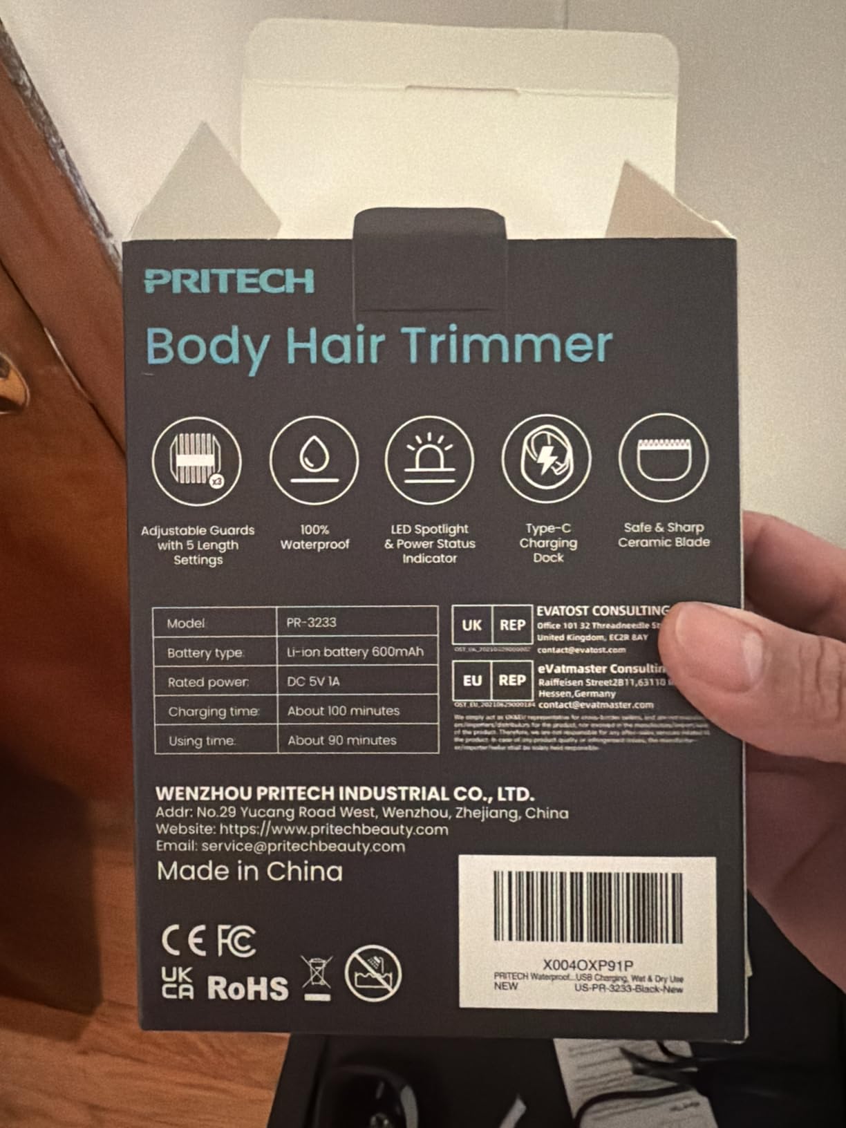 PRITECH Manscape Body Hair Trimmer - Waterproof Pubic Hair Ball Trimmer customer photo 1