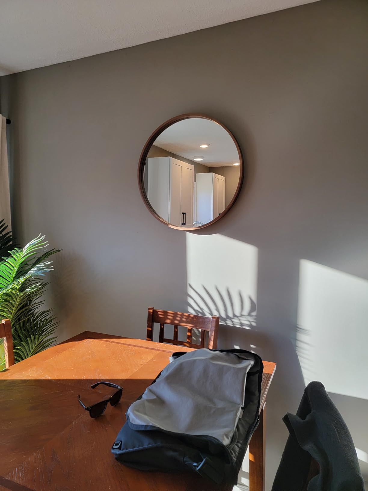 WallBeyond Round Wood Mirror, 32